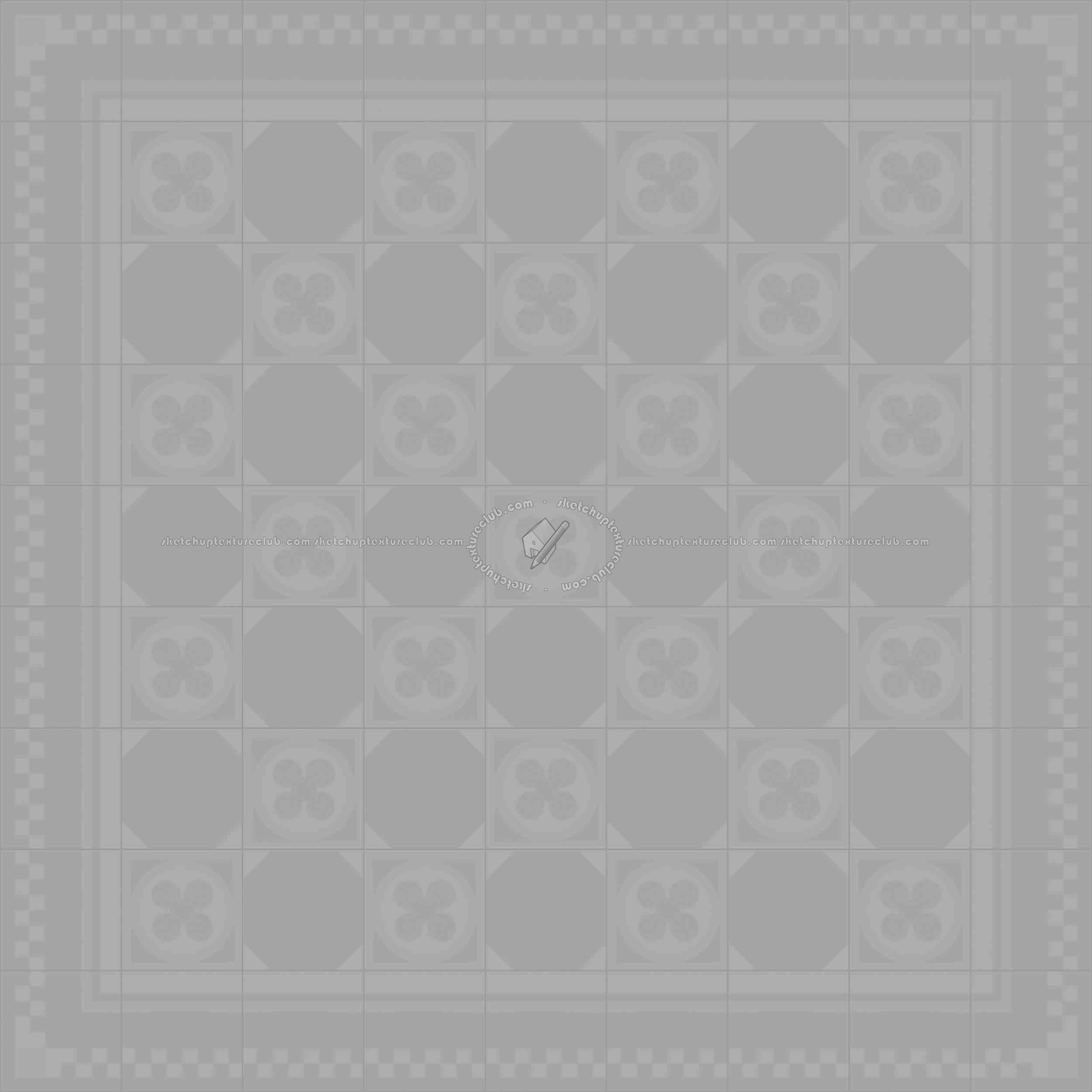 Textures   -   ARCHITECTURE   -   TILES INTERIOR   -   Cement - Encaustic   -   Cement  - Cement concrete tile texture seamless 13336 - Displacement