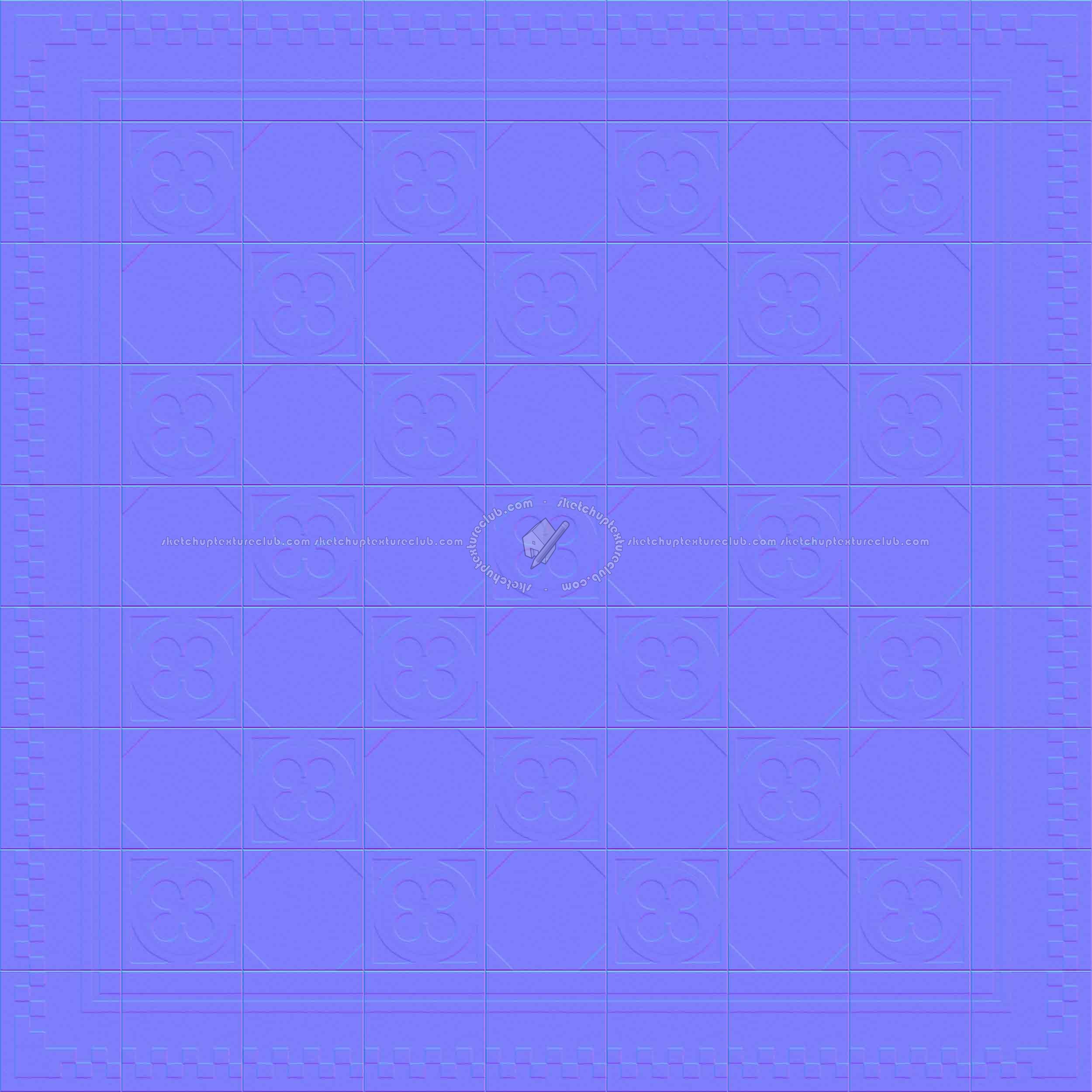 Textures   -   ARCHITECTURE   -   TILES INTERIOR   -   Cement - Encaustic   -   Cement  - Cement concrete tile texture seamless 13336 - Normal