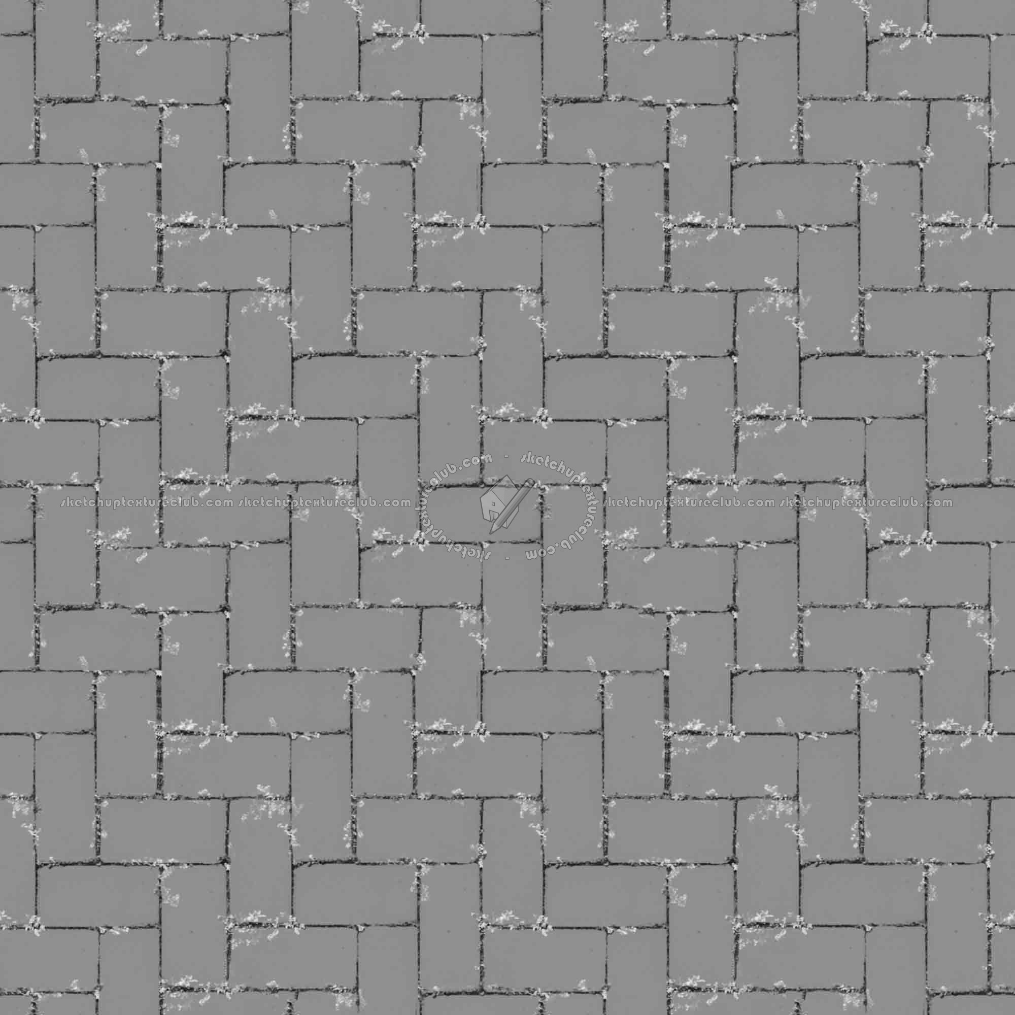 Textures   -   ARCHITECTURE   -   PAVING OUTDOOR   -   Concrete   -   Herringbone  - Concrete paving herringbone outdoor texture seamless 05810 - Bump