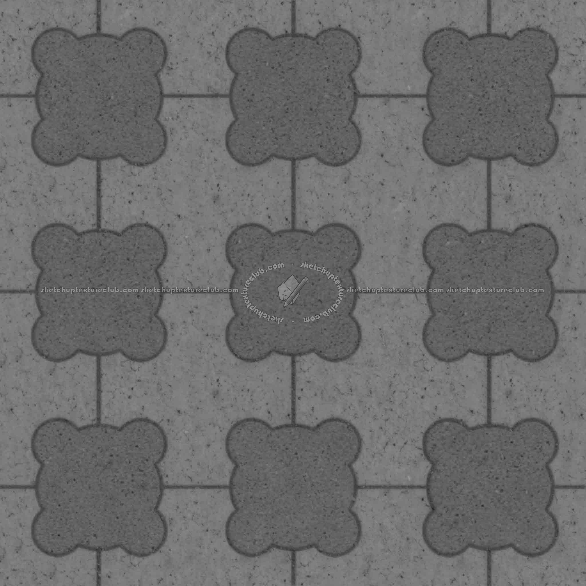 Textures   -   ARCHITECTURE   -   PAVING OUTDOOR   -   Concrete   -   Blocks mixed  - Paving concrete mixed size texture seamless 05582 - Displacement