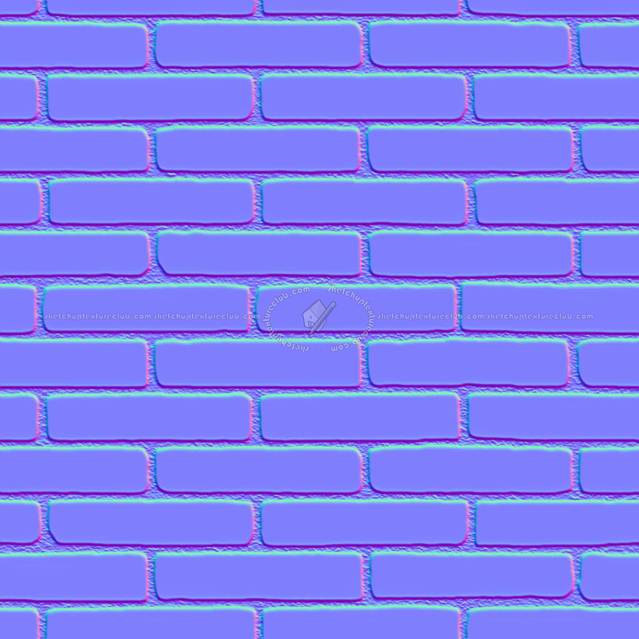 Textures   -   ARCHITECTURE   -   BRICKS   -   Colored Bricks   -   Smooth  - Texture colored bricks smooth seamless 00072 - Normal