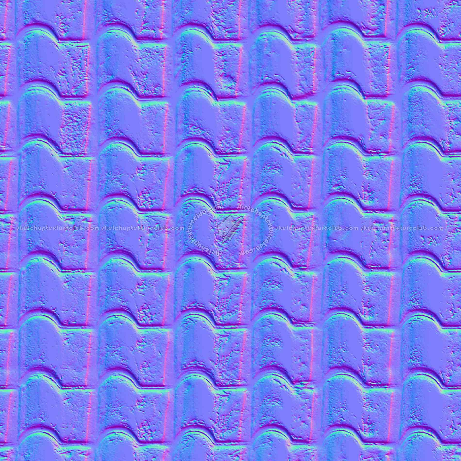 Textures   -   ARCHITECTURE   -   ROOFINGS   -   Clay roofs  - Clay roof texture seamless 19589 - Normal