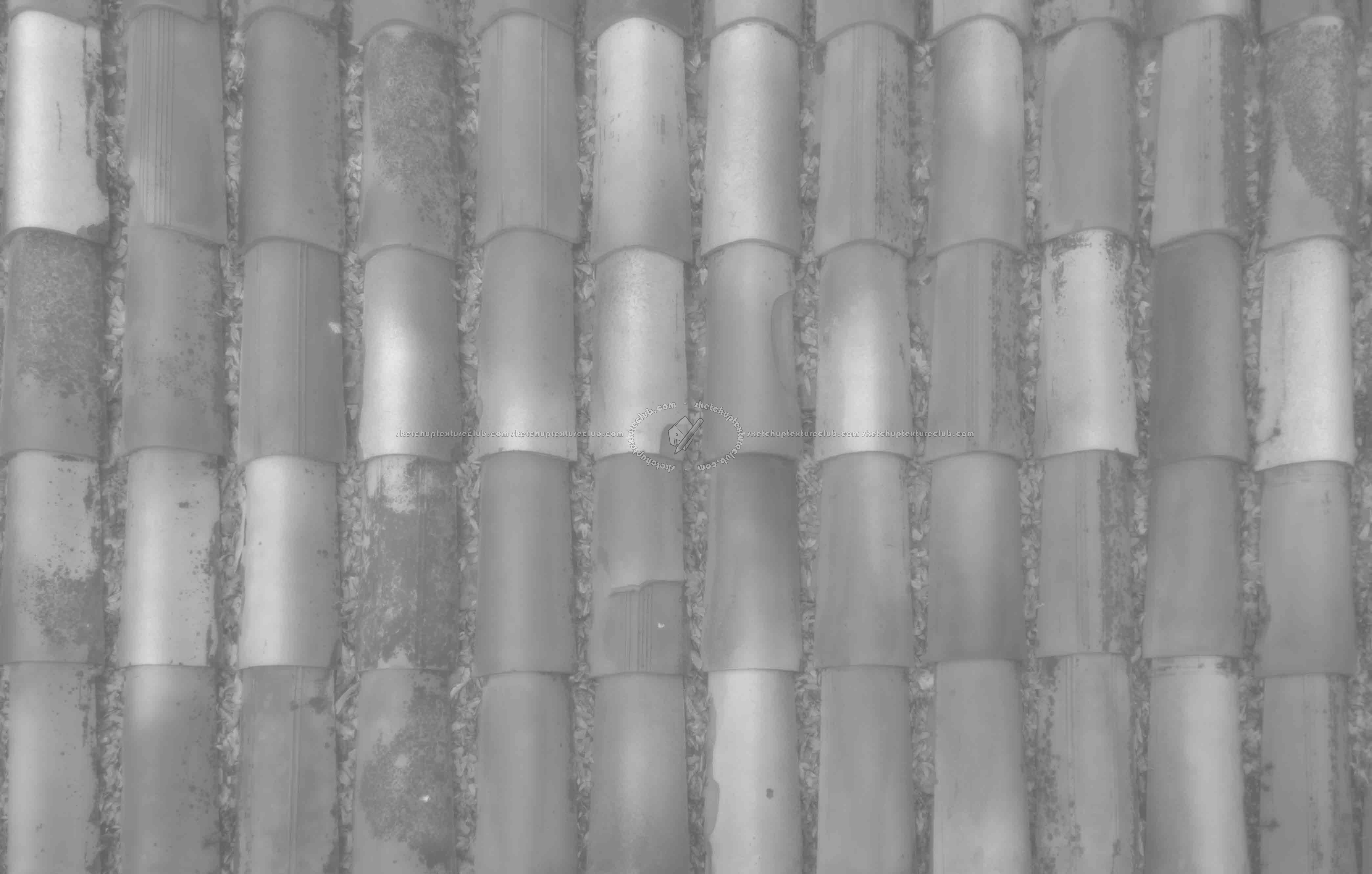 Textures   -   ARCHITECTURE   -   ROOFINGS   -   Clay roofs  - Damaged clay roofing texture seamless 21210 - Displacement