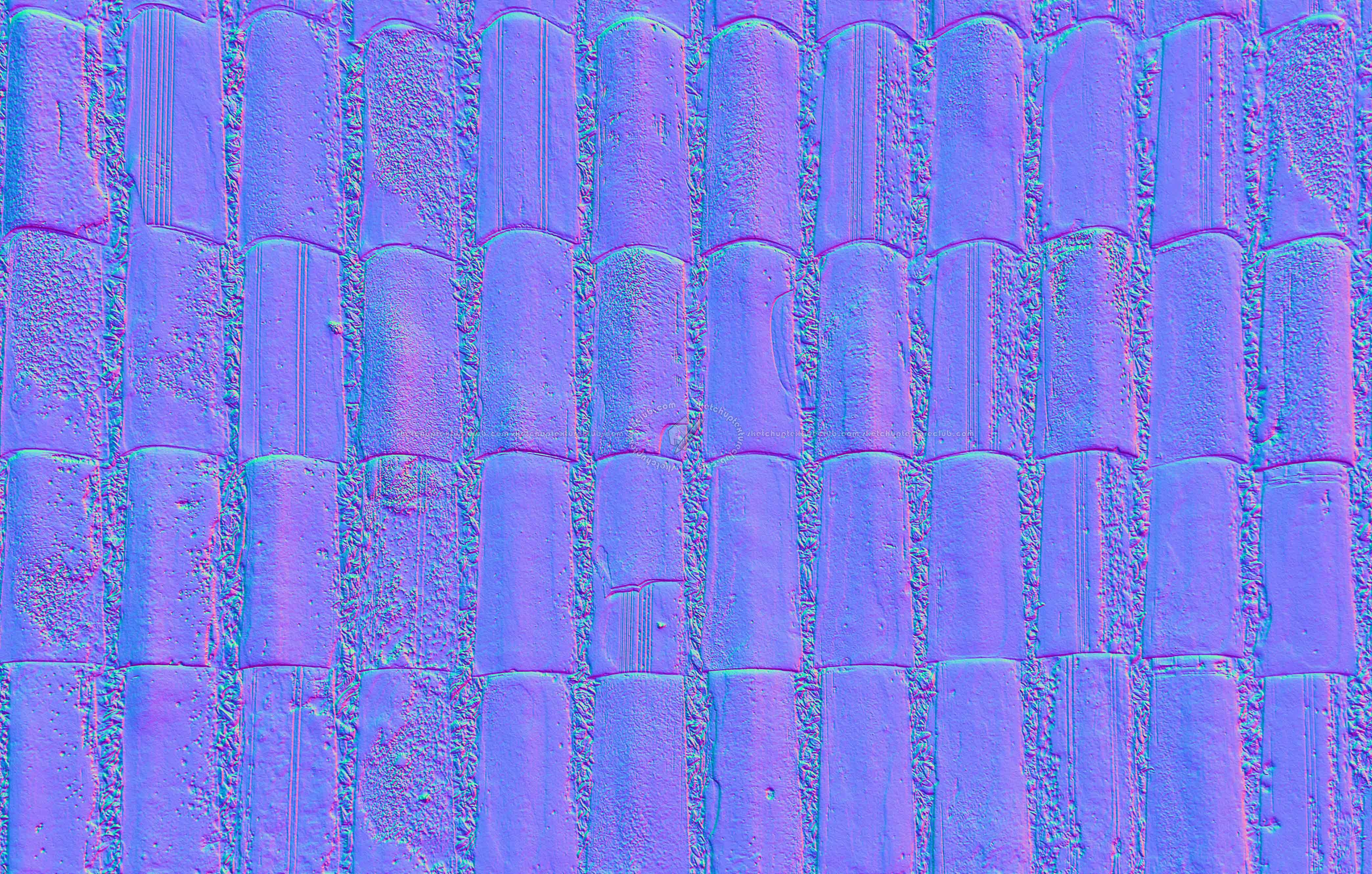 Textures   -   ARCHITECTURE   -   ROOFINGS   -   Clay roofs  - Damaged clay roofing texture seamless 21210 - Normal