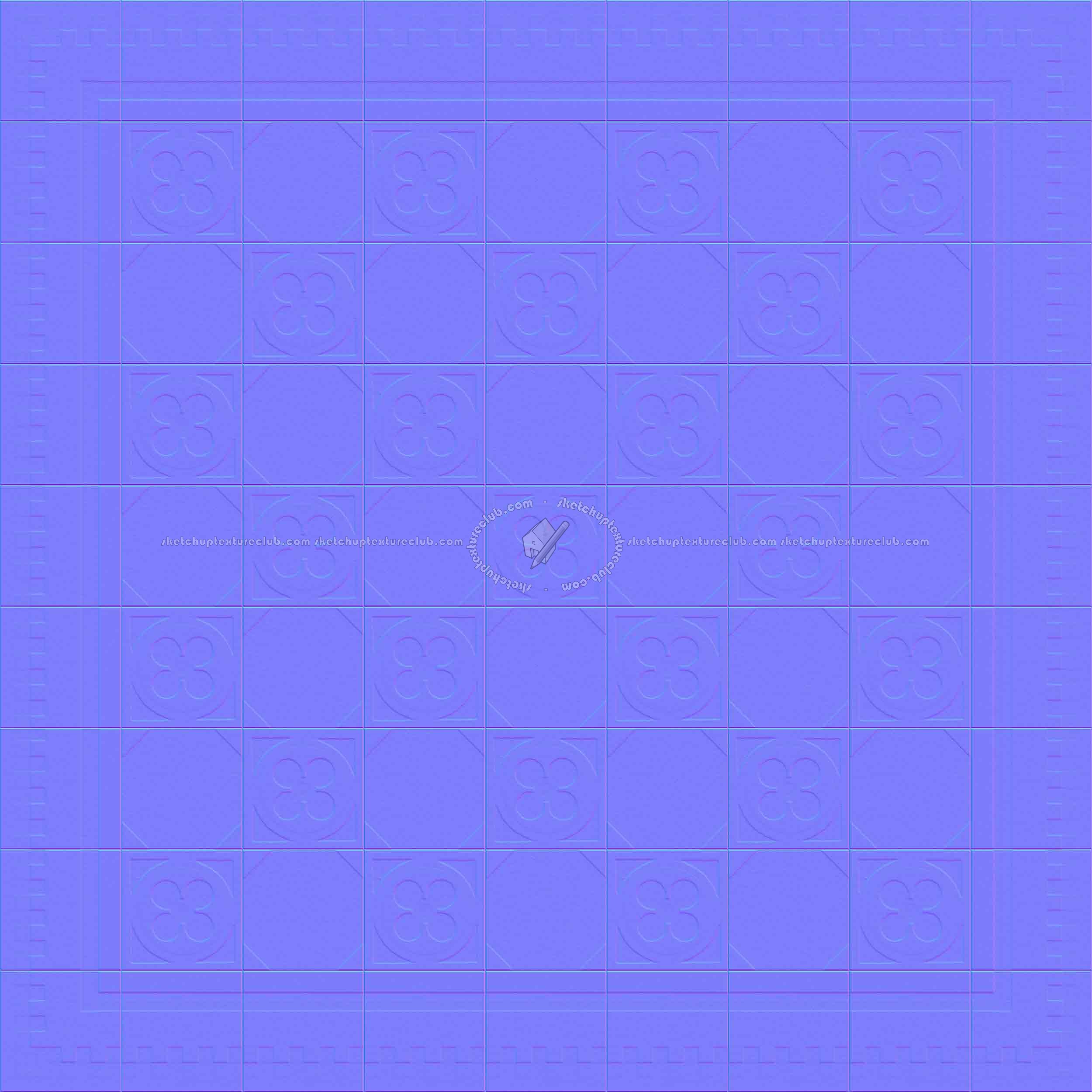 Textures   -   ARCHITECTURE   -   TILES INTERIOR   -   Cement - Encaustic   -   Cement  - Cement concrete tile texture seamless 13337 - Normal