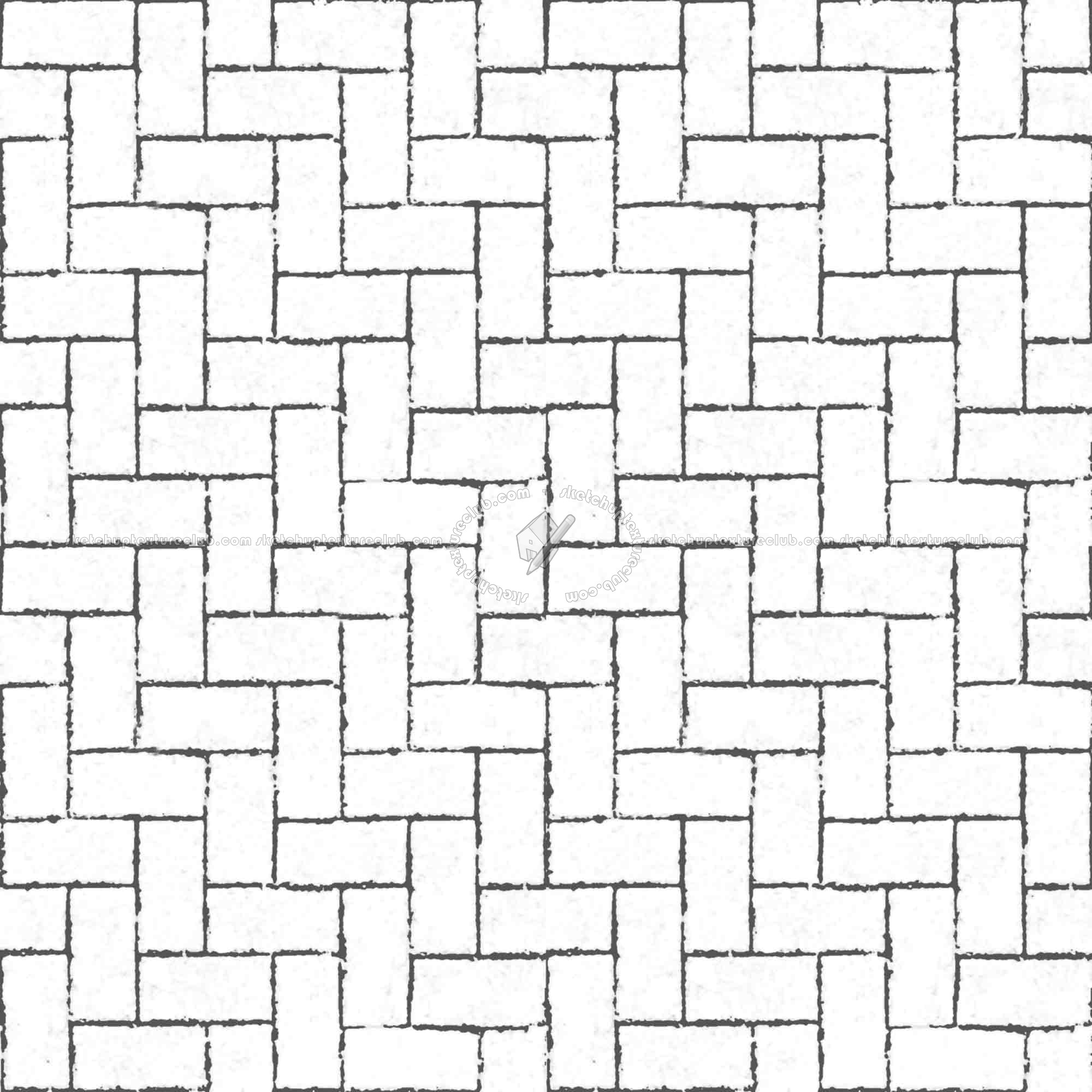 Textures   -   ARCHITECTURE   -   PAVING OUTDOOR   -   Concrete   -   Herringbone  - Concrete paving herringbone outdoor texture seamless 05811 - Bump