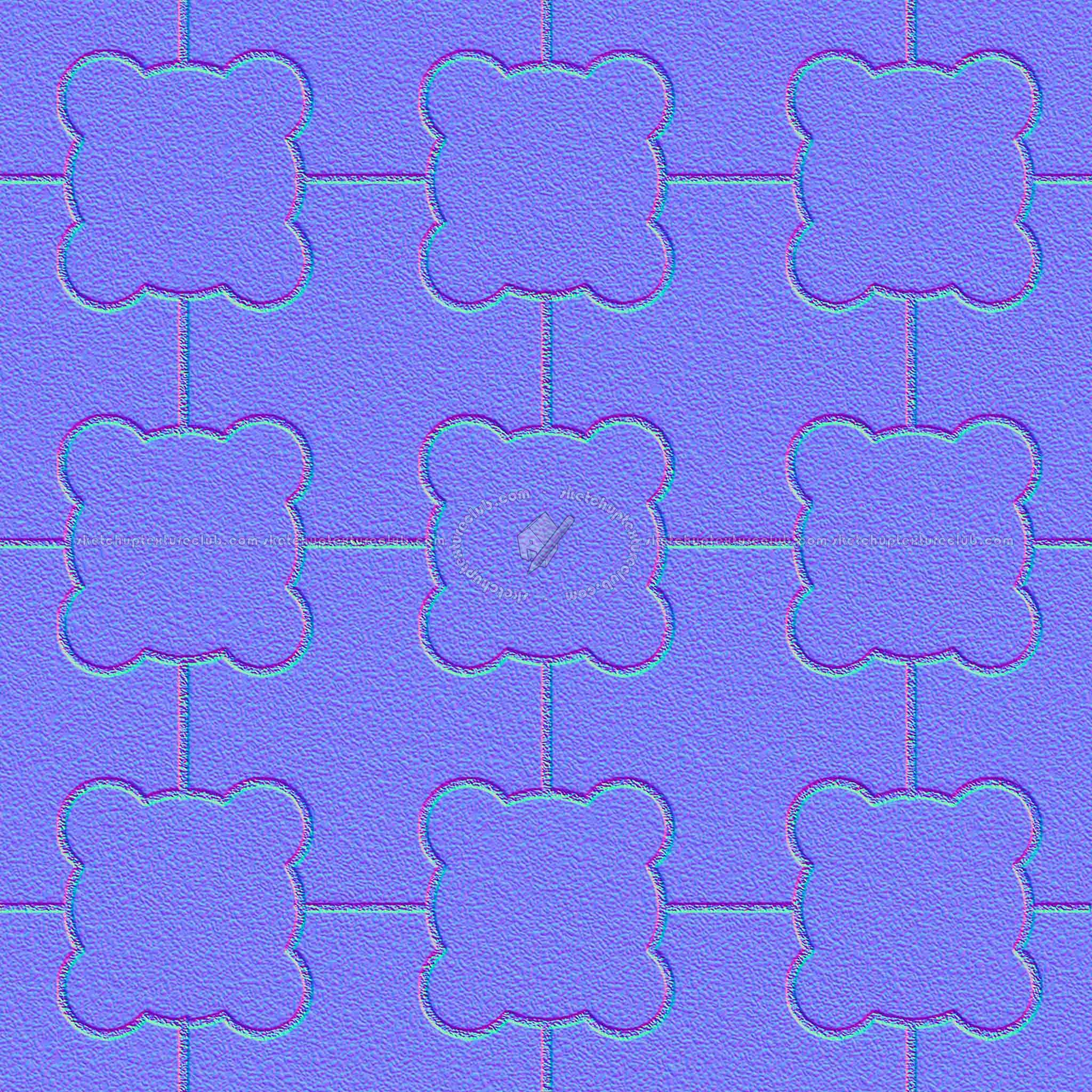 Textures   -   ARCHITECTURE   -   PAVING OUTDOOR   -   Concrete   -   Blocks mixed  - Paving concrete mixed size texture seamless 05583 - Normal