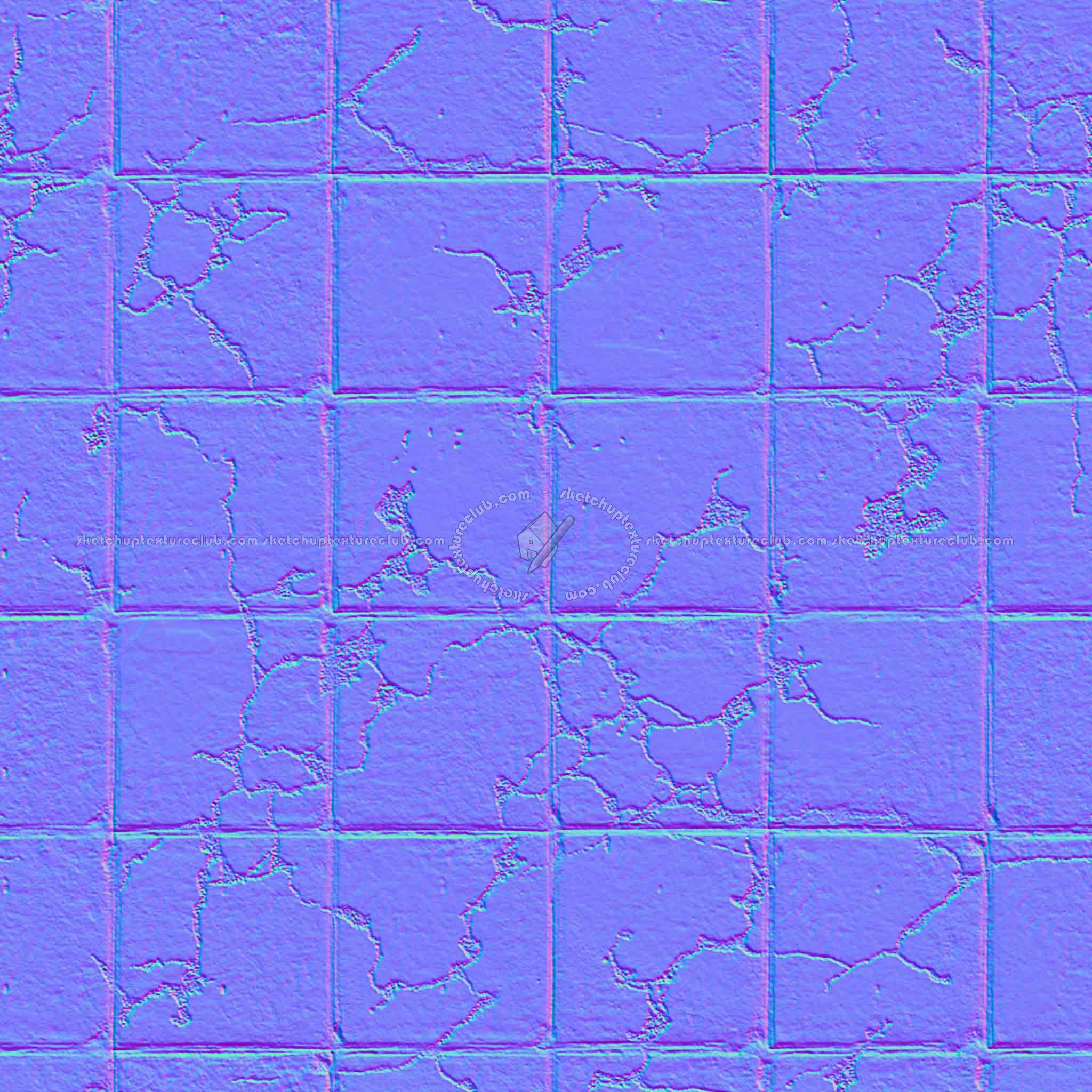 Textures   -   ARCHITECTURE   -   PAVING OUTDOOR   -   Concrete   -   Blocks damaged  - Concrete paving outdoor damaged texture seamless 05502 - Normal