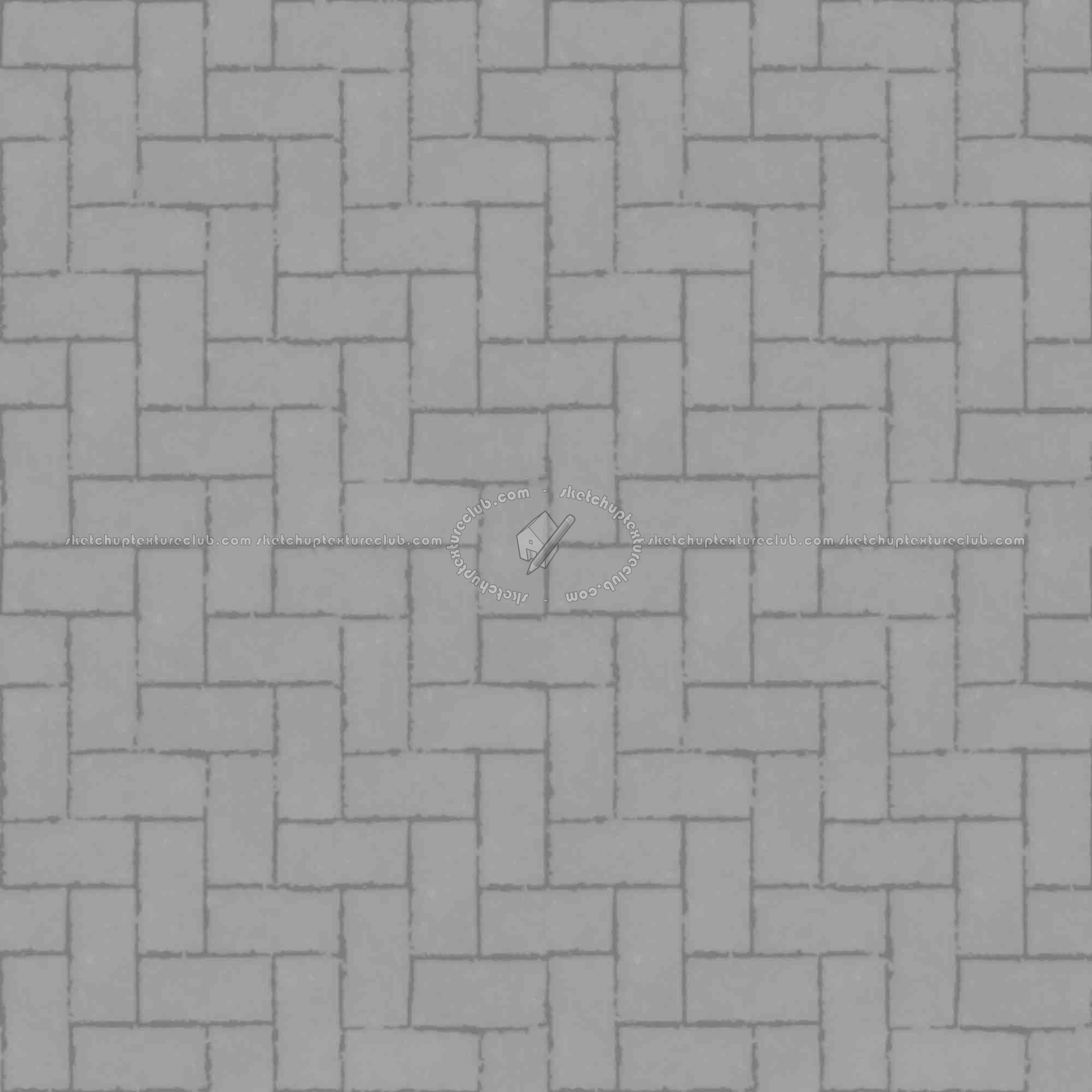 Textures   -   ARCHITECTURE   -   PAVING OUTDOOR   -   Concrete   -   Herringbone  - Concrete paving herringbone outdoor texture seamless 05812 - Displacement