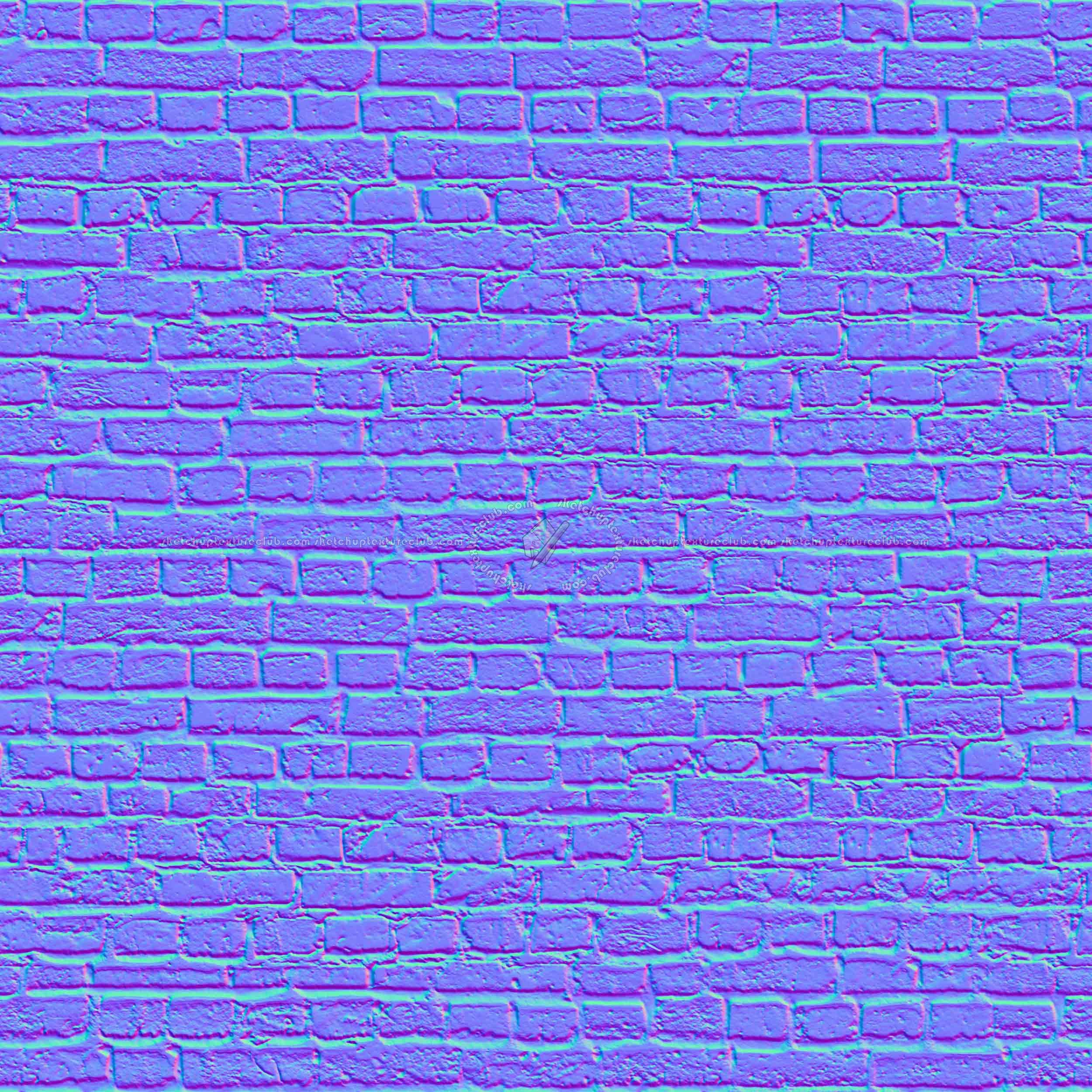 Textures   -   ARCHITECTURE   -   BRICKS   -   Damaged bricks  - Damaged bricks texture seamless 00124 - Normal