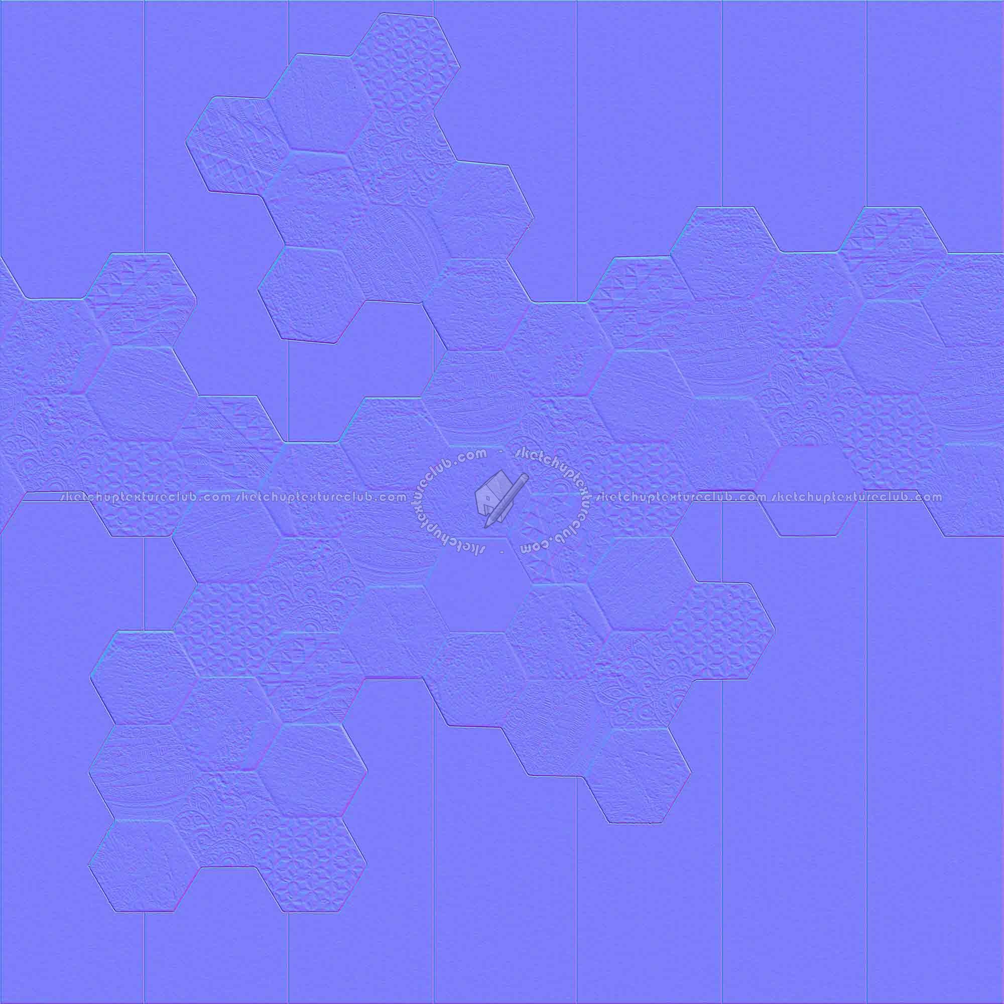 Textures   -   ARCHITECTURE   -   TILES INTERIOR   -   Hexagonal mixed  - Hexagonal tile texture seamless 18110 - Normal