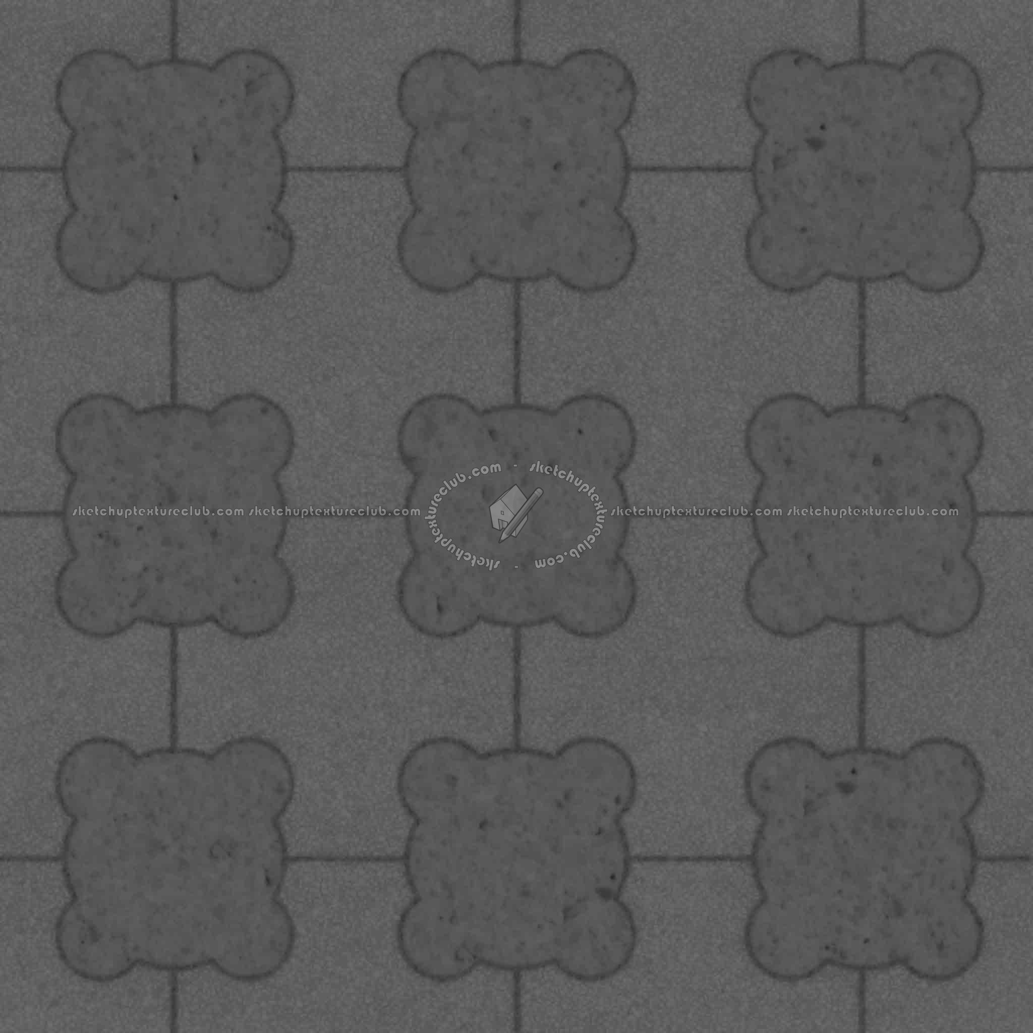 Textures   -   ARCHITECTURE   -   PAVING OUTDOOR   -   Concrete   -   Blocks mixed  - Paving concrete mixed size texture seamless 05584 - Displacement