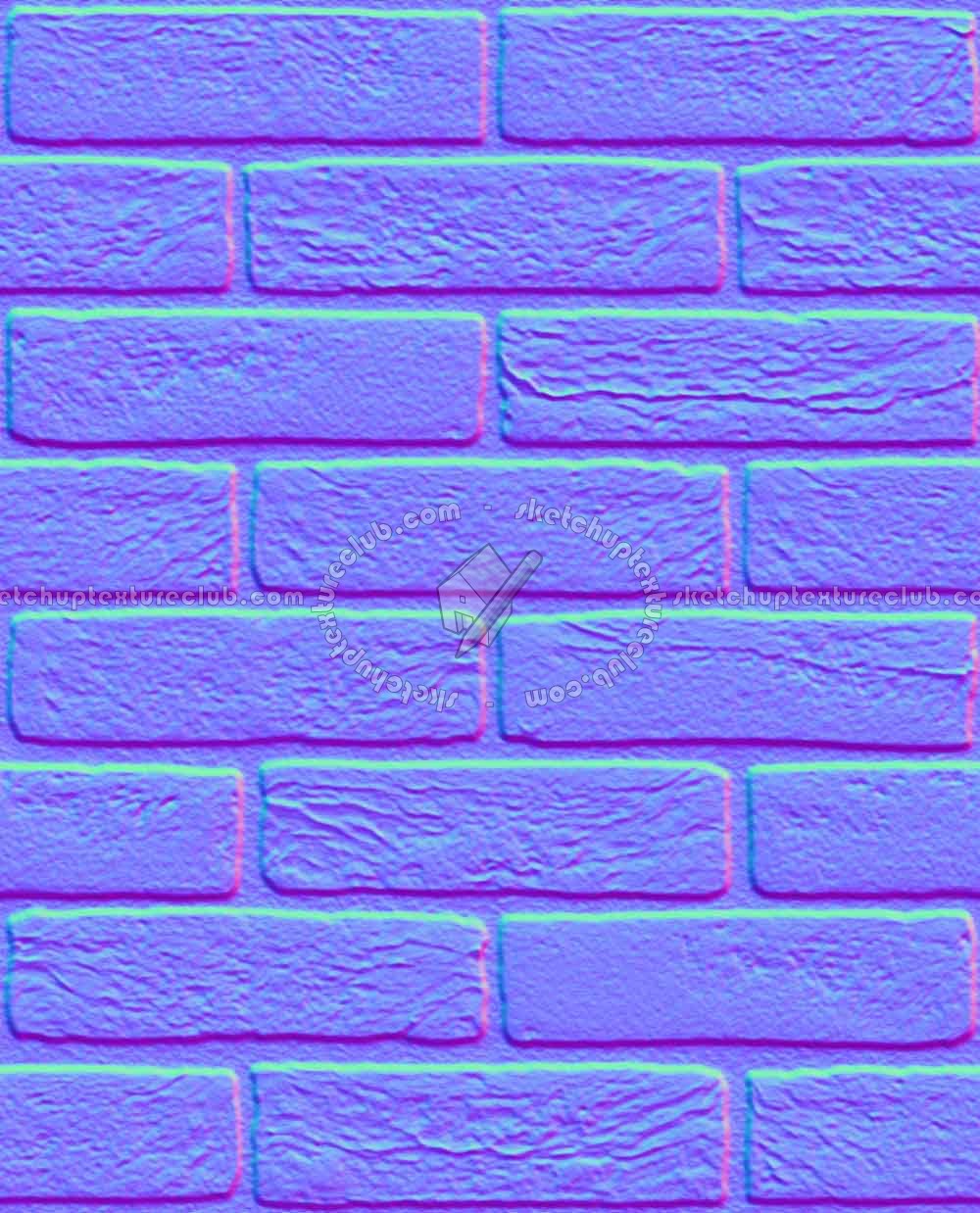 Textures   -   ARCHITECTURE   -   BRICKS   -   Colored Bricks   -   Rustic  - Texture colored bricks rustic seamless 00023 - Normal