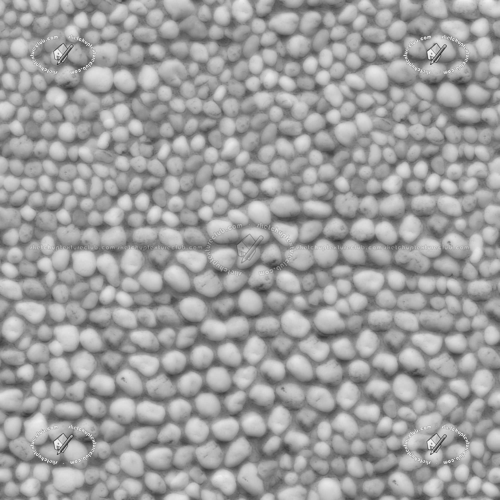 Textures   -   ARCHITECTURE   -   STONES WALLS   -   Stone walls  - Wall of white river stones texture seamless 20831 - Displacement