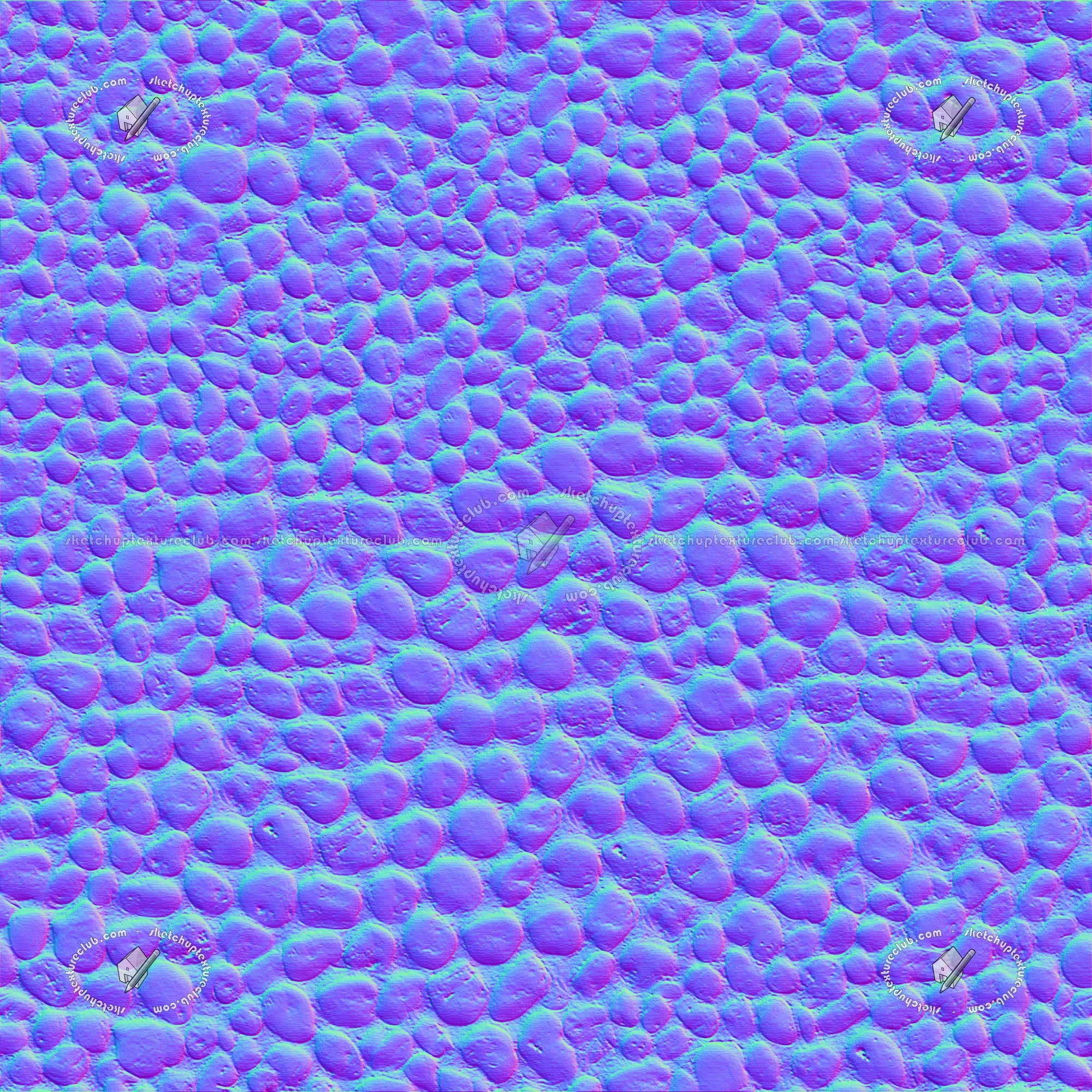 Textures   -   ARCHITECTURE   -   STONES WALLS   -   Stone walls  - Wall of white river stones texture seamless 20831 - Normal