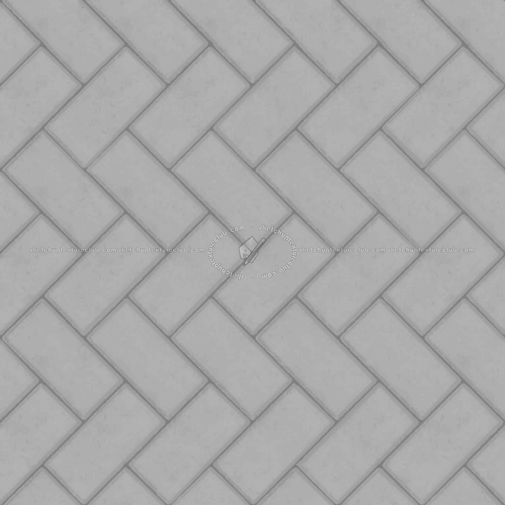 Textures   -   ARCHITECTURE   -   PAVING OUTDOOR   -   Concrete   -   Herringbone  - Concrete paving herringbone outdoor texture seamless 05813 - Displacement
