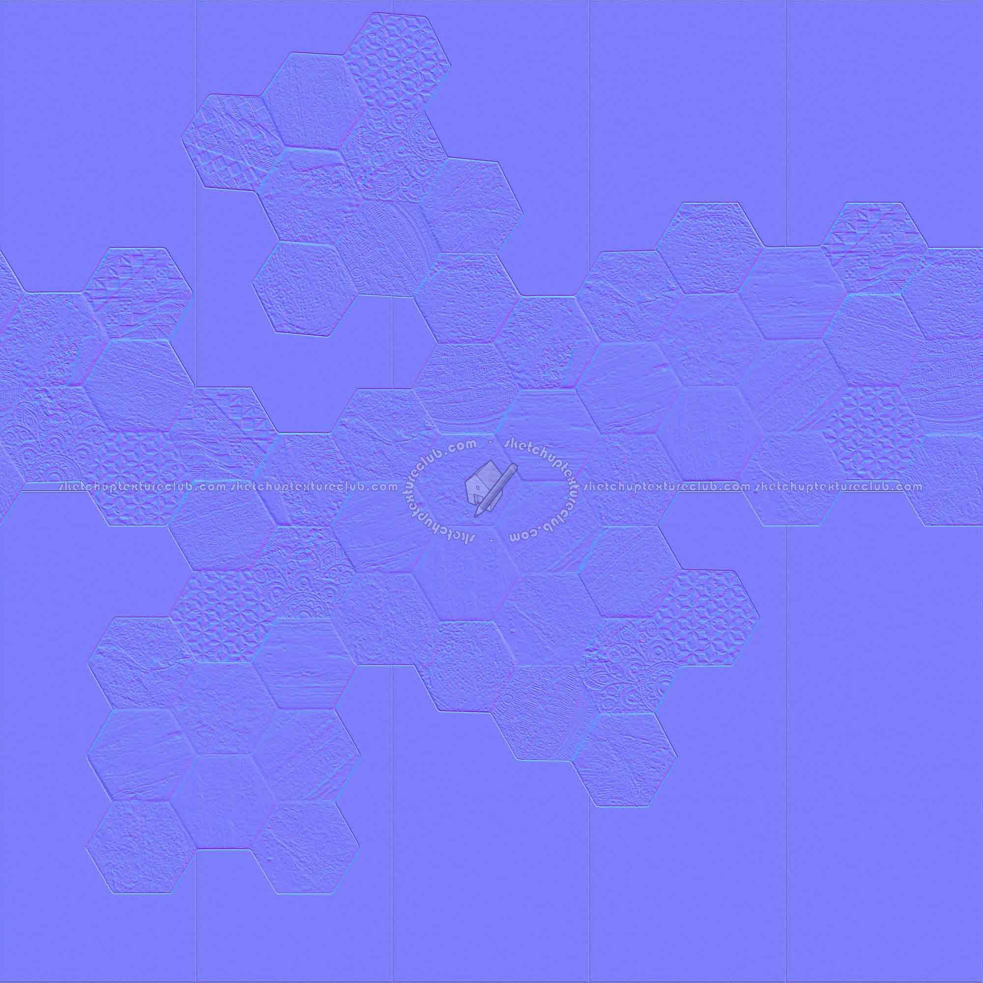 Textures   -   ARCHITECTURE   -   TILES INTERIOR   -   Hexagonal mixed  - Hexagonal tile texture seamless 18111 - Normal