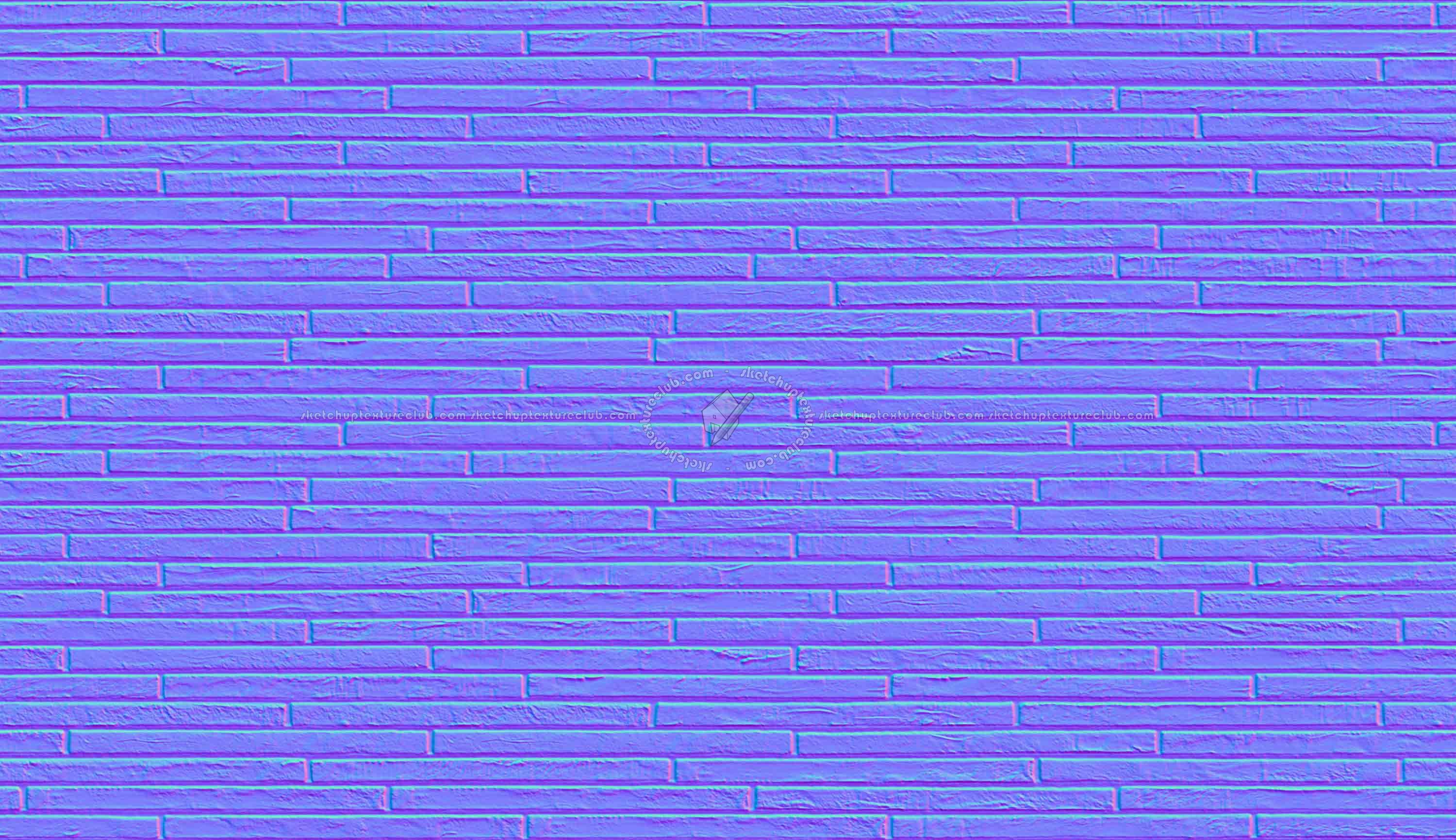 Textures   -   ARCHITECTURE   -   WALLS TILE OUTSIDE  - Clay bricks wall cladding PBR texture seamless 21726 - Normal