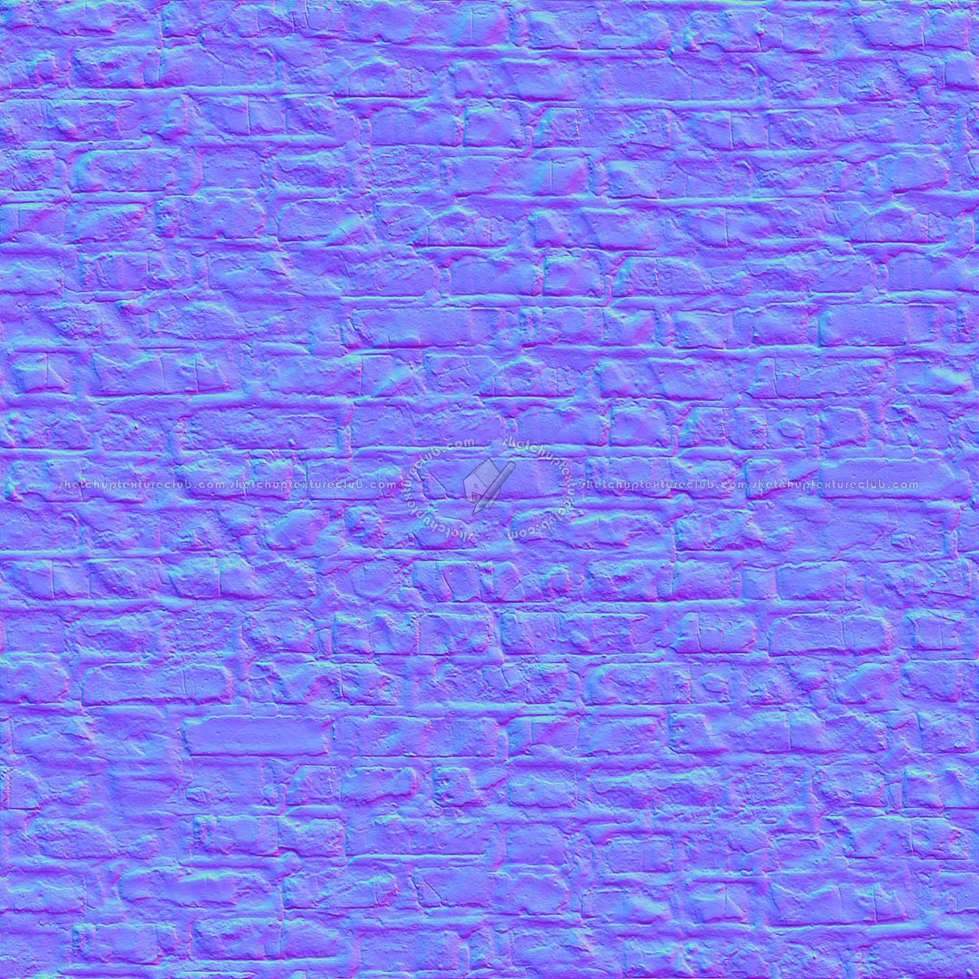 Textures   -   ARCHITECTURE   -   BRICKS   -   Damaged bricks  - Damaged bricks texture seamless 00126 - Normal