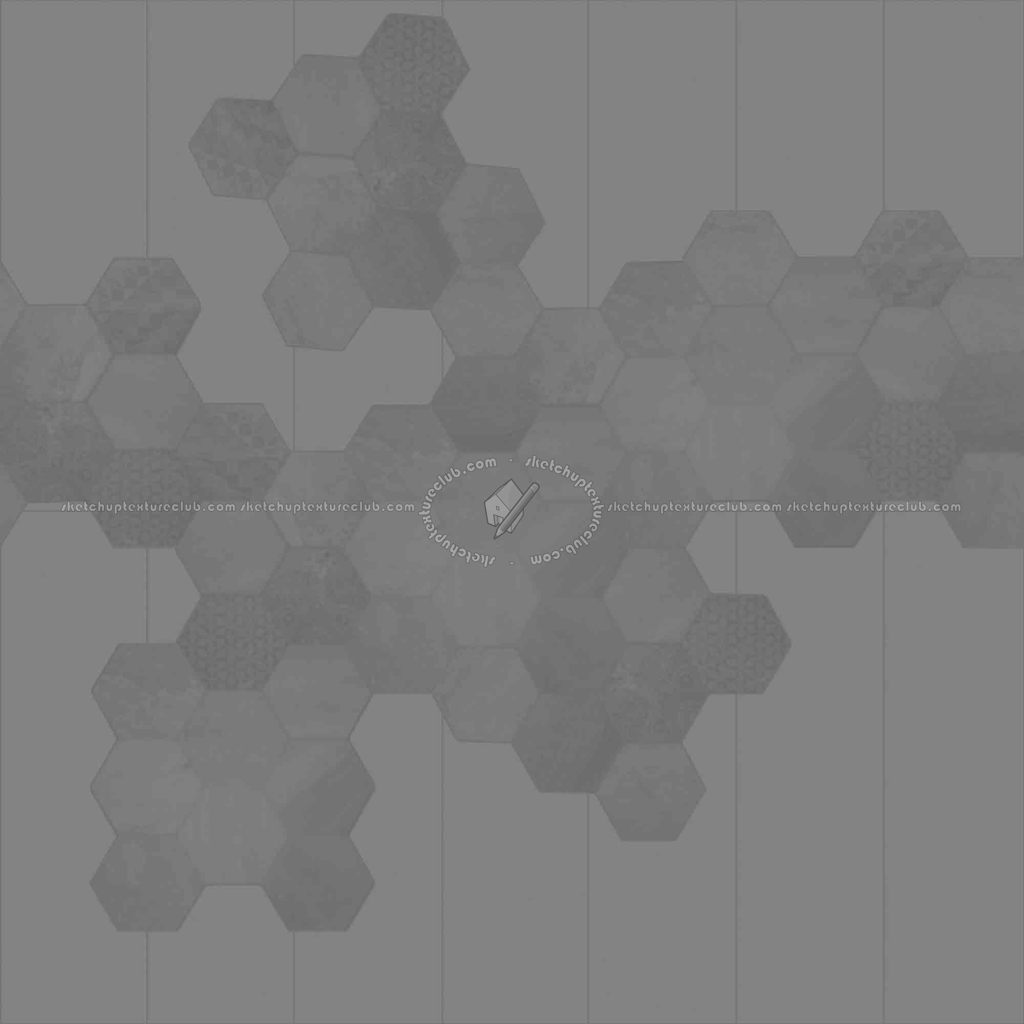 Textures   -   ARCHITECTURE   -   TILES INTERIOR   -   Hexagonal mixed  - Hexagonal tile texture seamless 18112 - Displacement