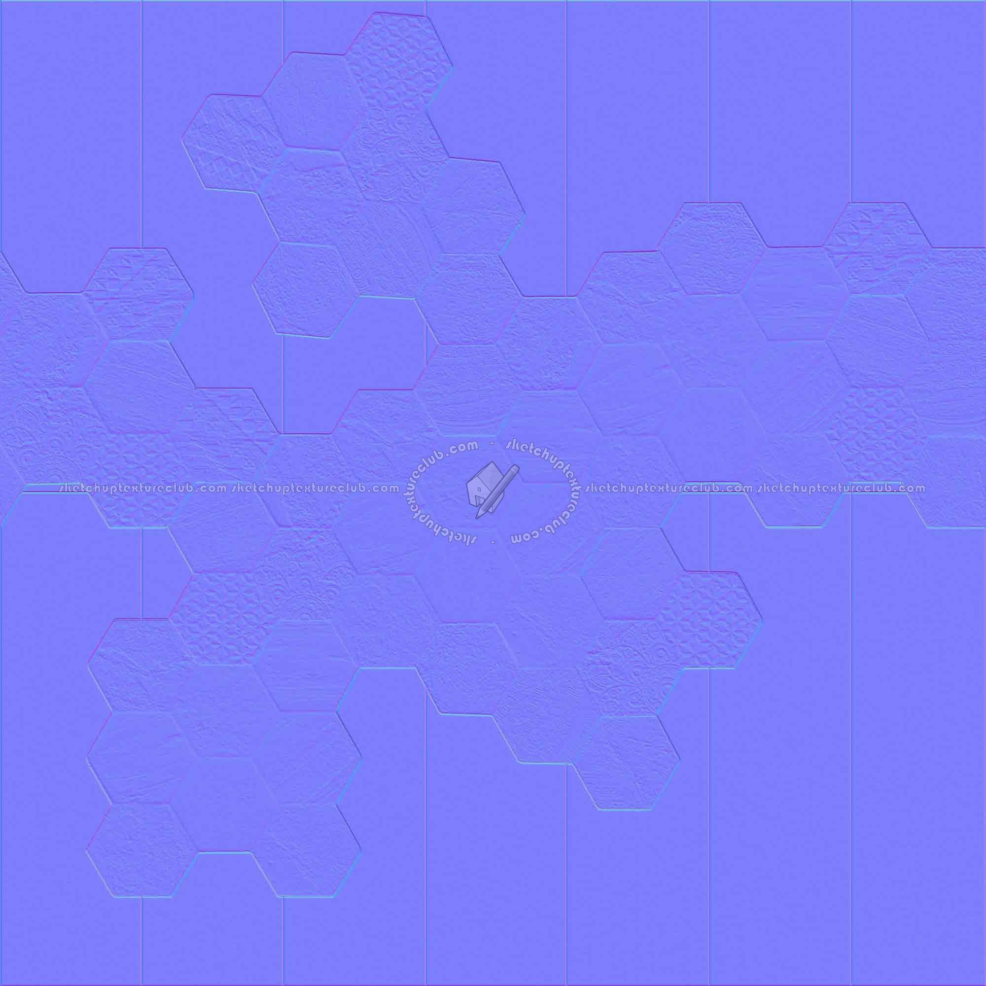 Textures   -   ARCHITECTURE   -   TILES INTERIOR   -   Hexagonal mixed  - Hexagonal tile texture seamless 18112 - Normal