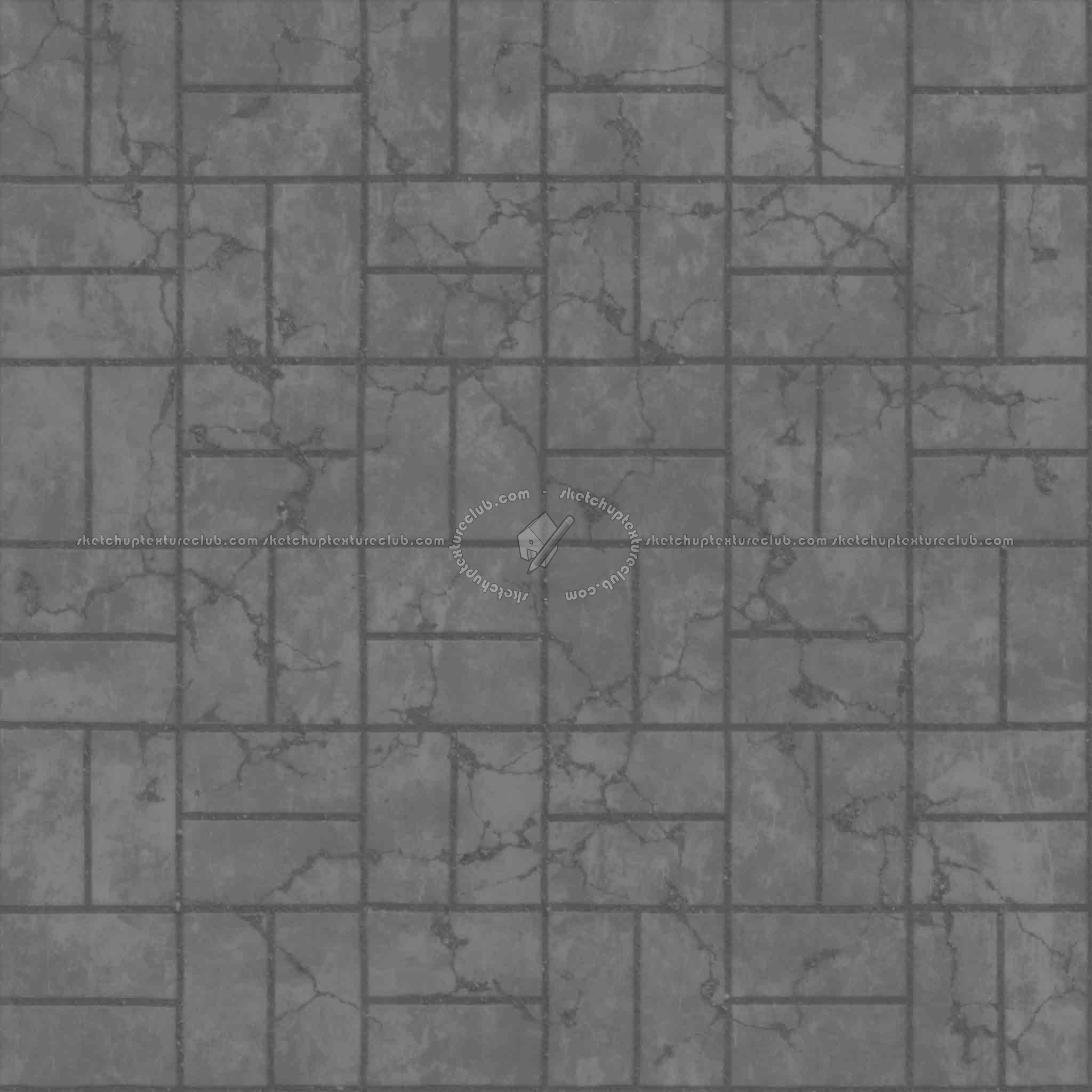Textures   -   ARCHITECTURE   -   PAVING OUTDOOR   -   Concrete   -   Blocks damaged  - Concrete paving outdoor damaged texture seamless 05505 - Displacement