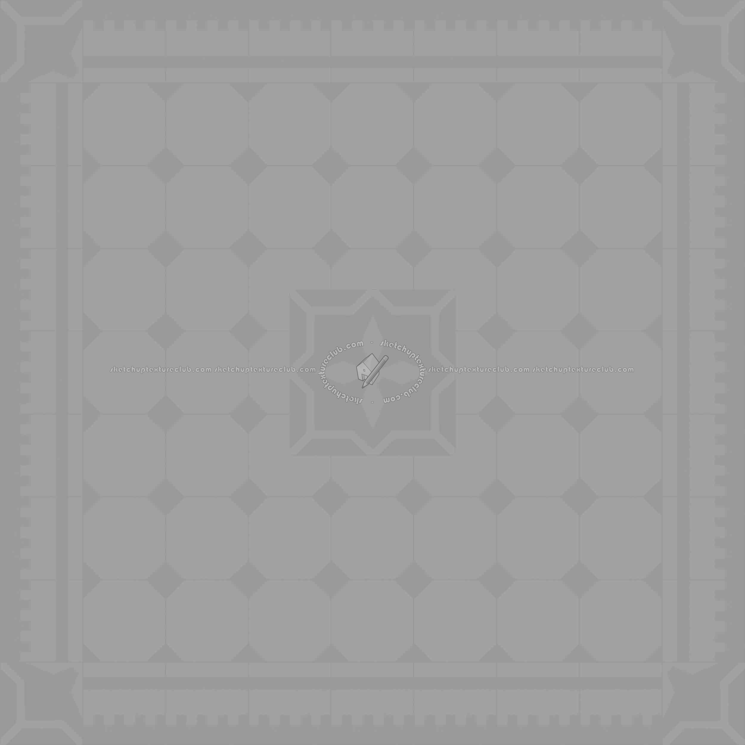 Textures   -   ARCHITECTURE   -   TILES INTERIOR   -   Cement - Encaustic   -   Cement  - Cement concrete tile texture seamless 13342 - Displacement