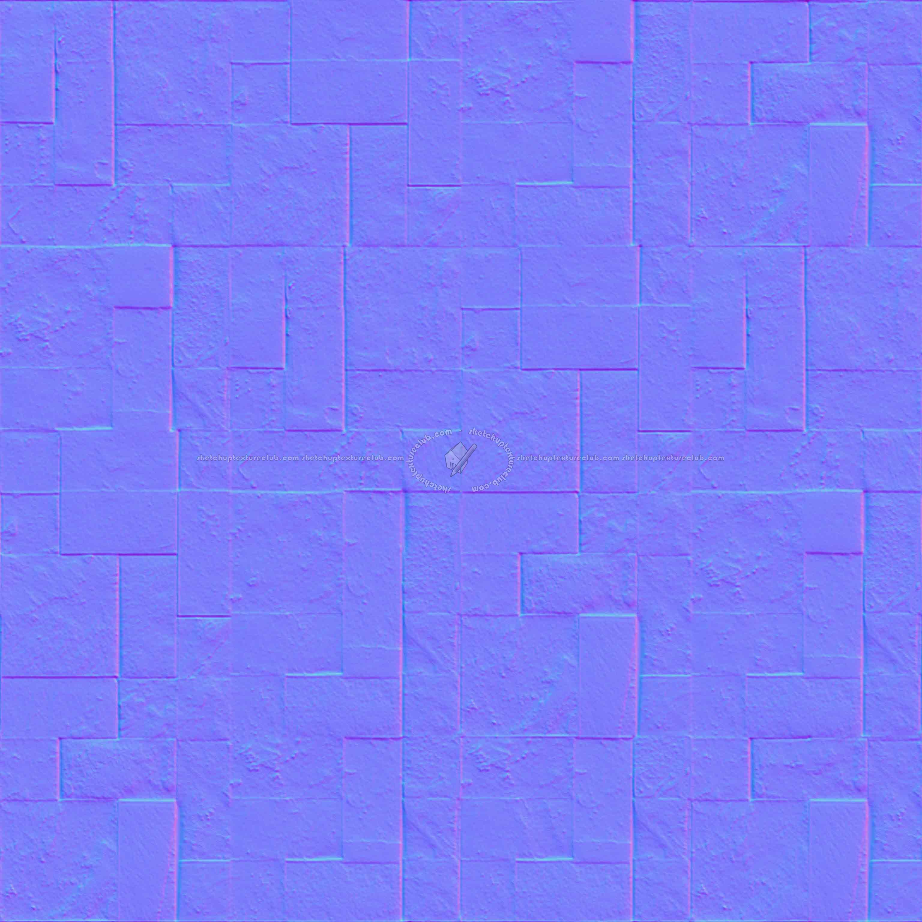 Textures   -   ARCHITECTURE   -   STONES WALLS   -   Claddings stone   -   Exterior  - Wall cladding stone mixed size seamless 08020 - Normal