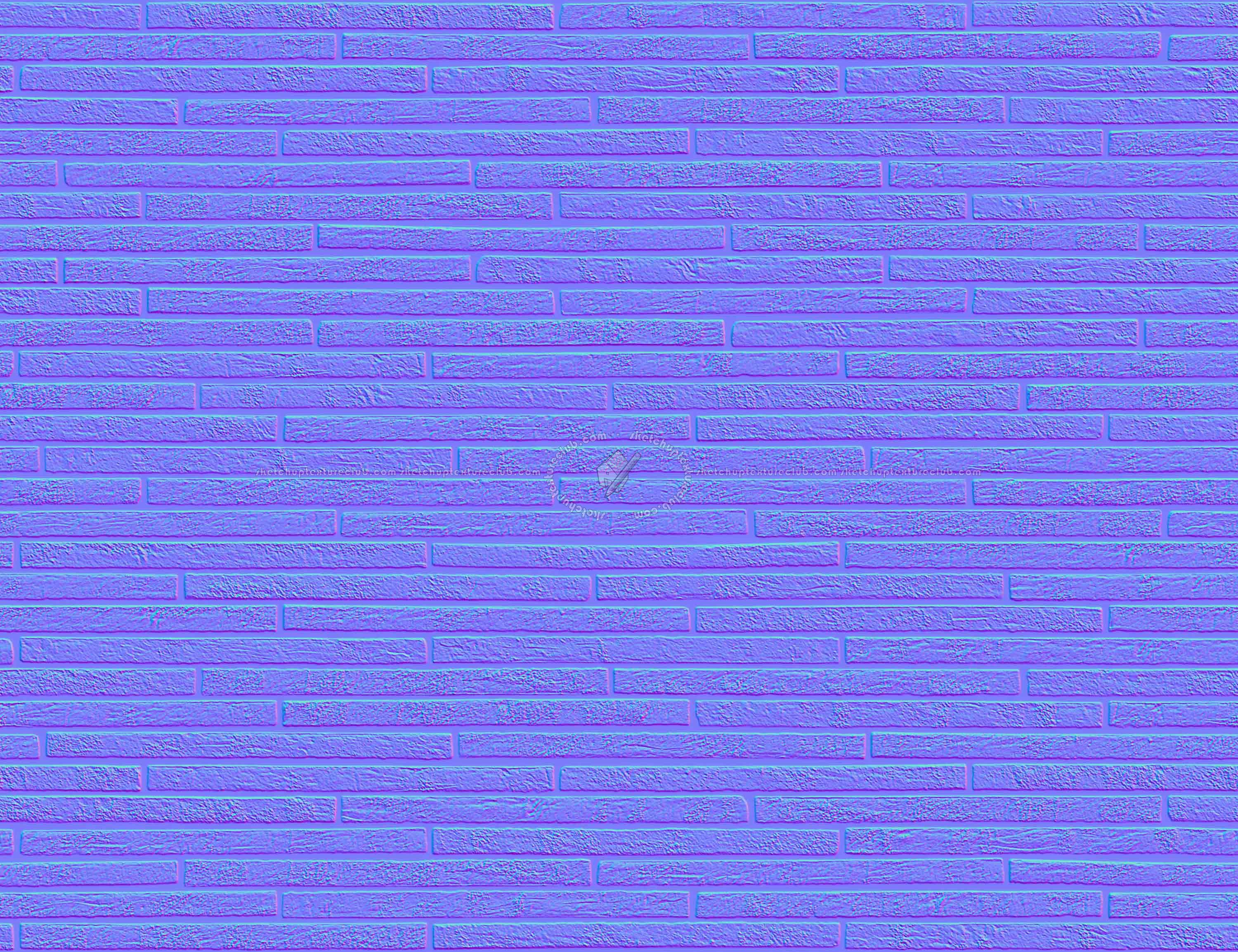 Textures   -   ARCHITECTURE   -   WALLS TILE OUTSIDE  - Clay bricks wall cladding PBR texture seamless 21730 - Normal