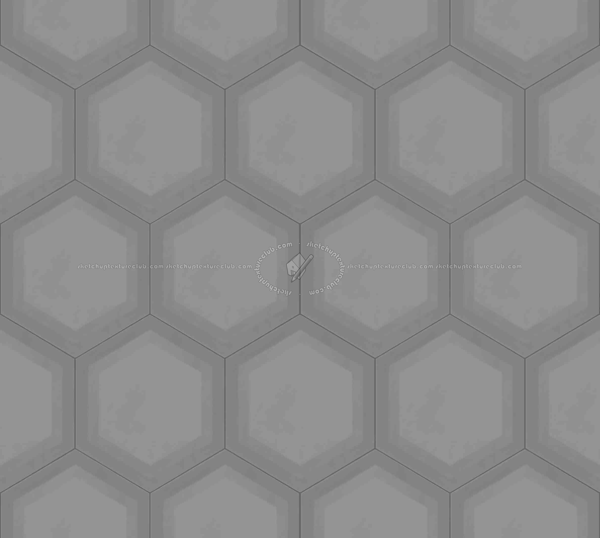 Textures   -   ARCHITECTURE   -   TILES INTERIOR   -   Hexagonal mixed  - Concrete hexagonal tile texture seamless 18116 - Displacement