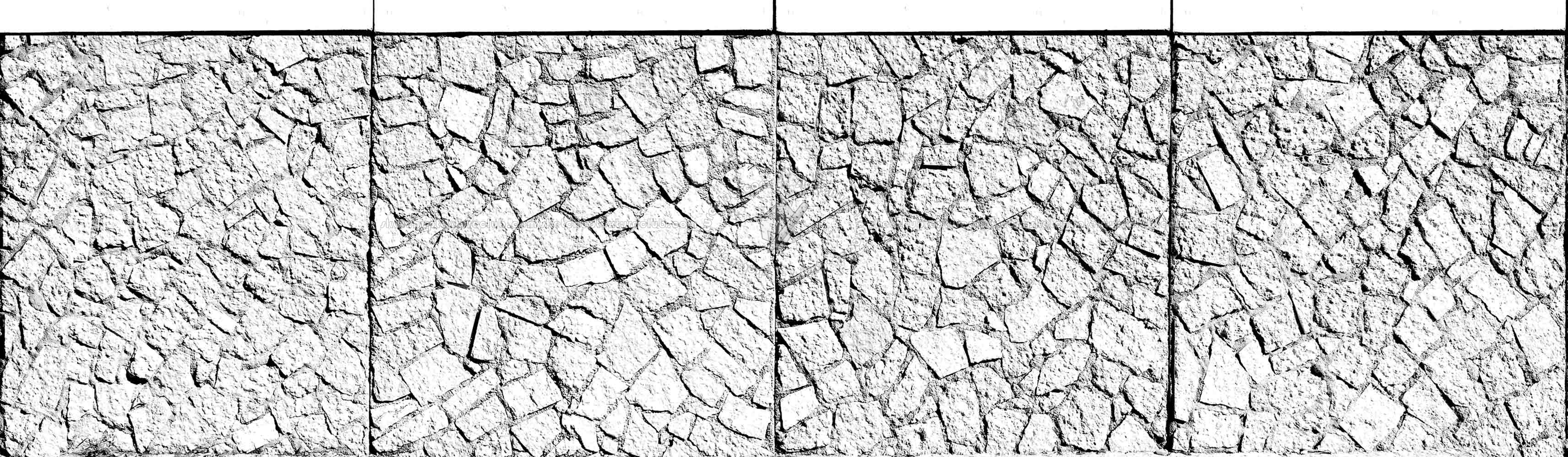 Textures   -   ARCHITECTURE   -   STONES WALLS   -   Claddings stone   -   Exterior  - Cladding retaining wall stone texture seamless 18354 - Bump