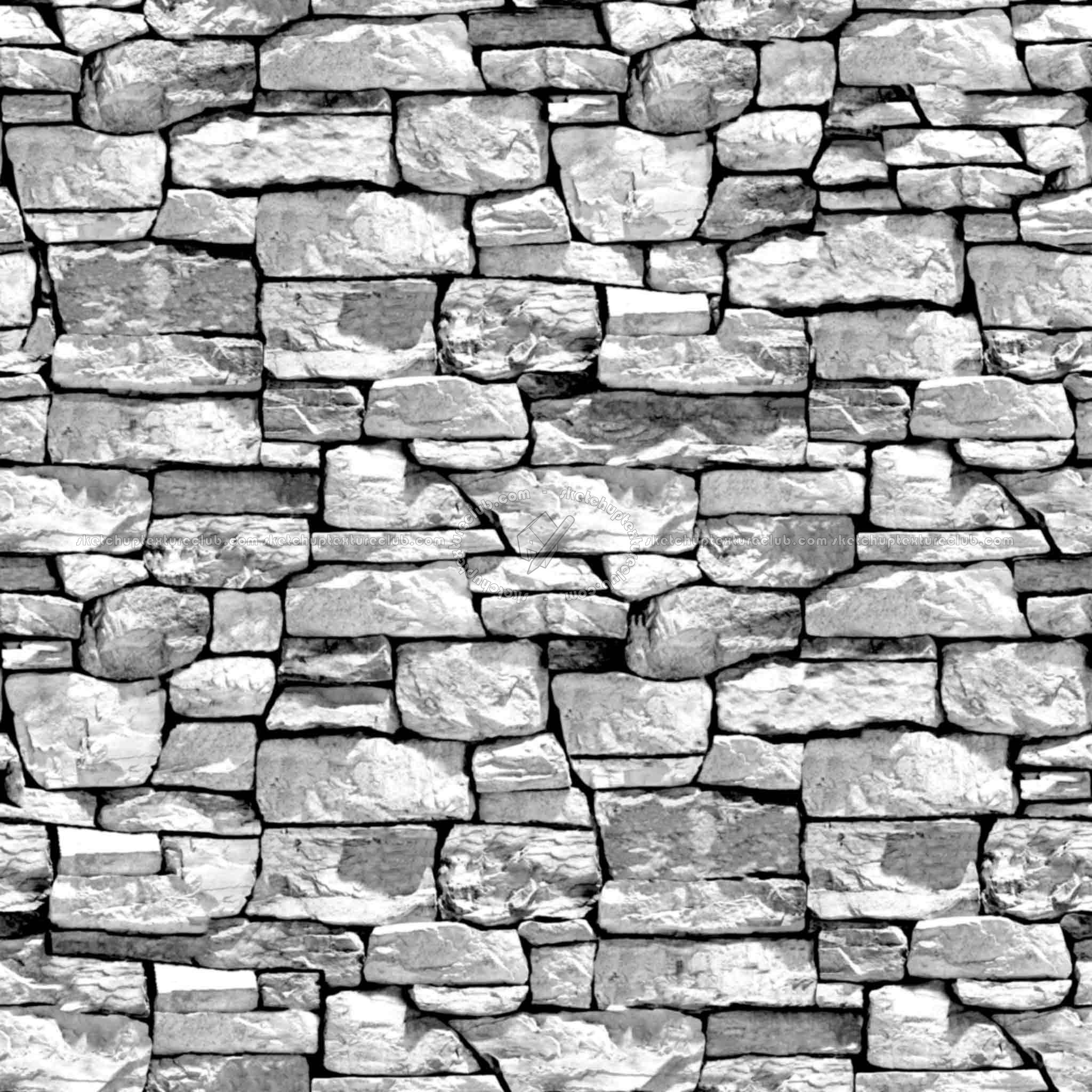 Textures   -   ARCHITECTURE   -   STONES WALLS   -   Claddings stone   -   Exterior  - Wall cladding stone texture seamless 19008 - Bump