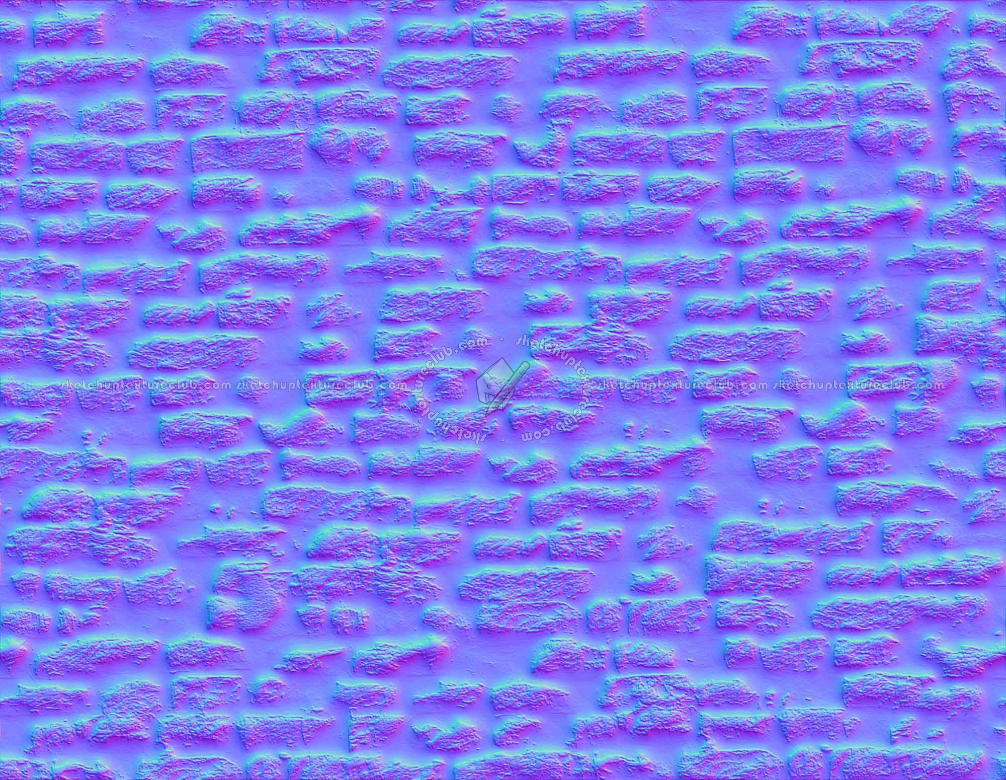 Textures   -   ARCHITECTURE   -   BRICKS   -   Damaged bricks  - Damaged bricks texture seamless 00104 - Normal