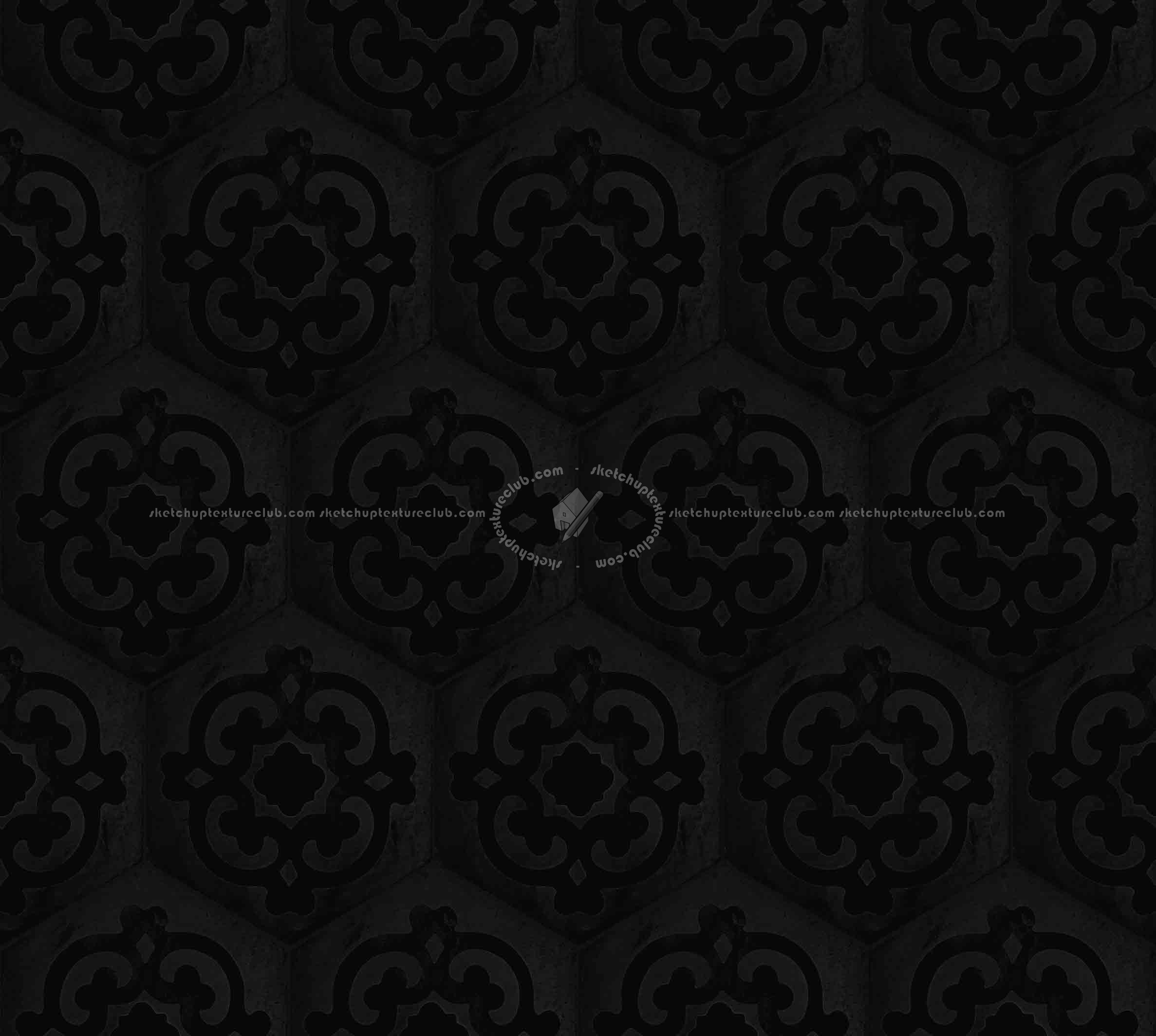 Textures   -   ARCHITECTURE   -   TILES INTERIOR   -   Hexagonal mixed  - Concrete hexagonal tile texture seamless 20287 - Specular