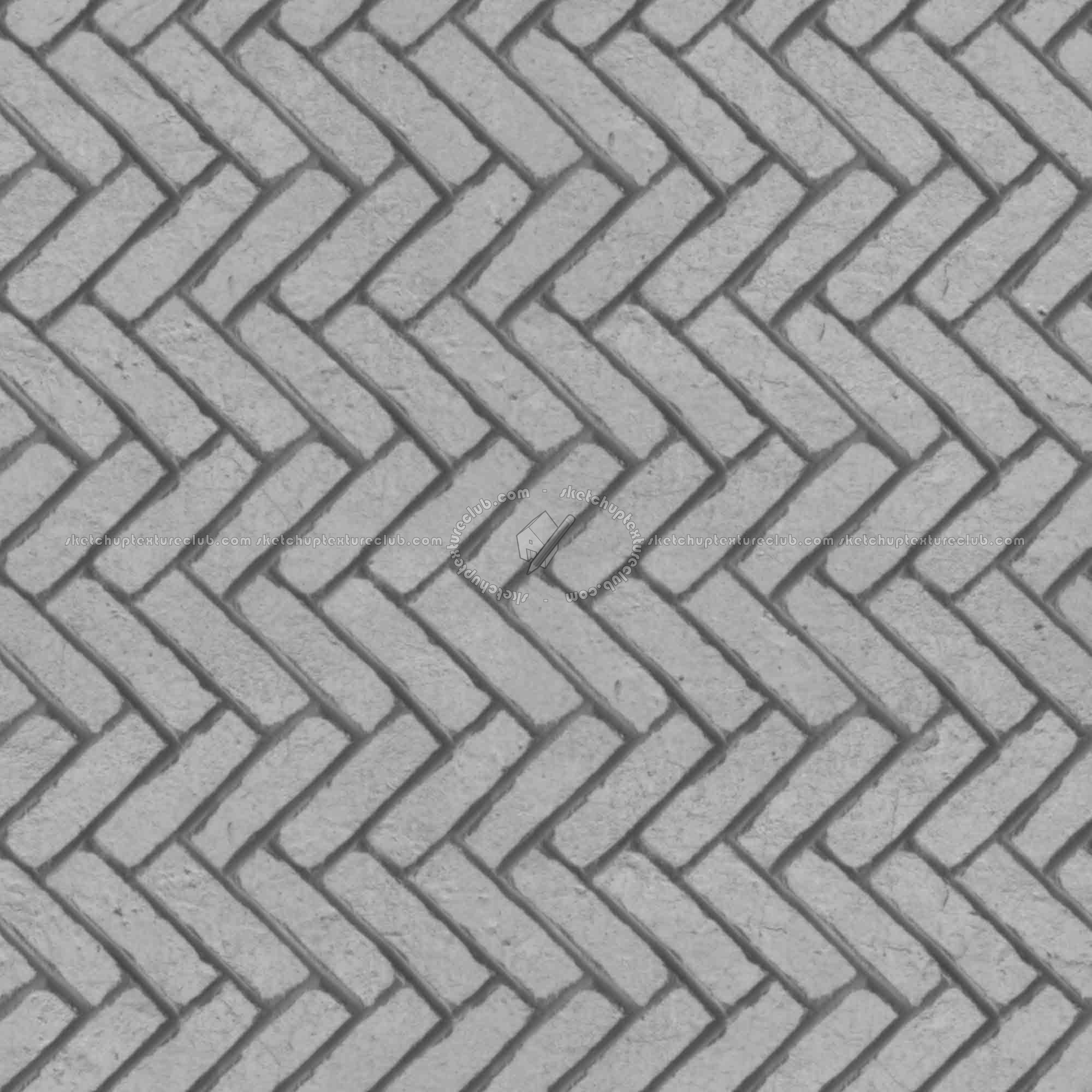 Textures   -   ARCHITECTURE   -   PAVING OUTDOOR   -   Concrete   -   Herringbone  - Concrete paving herringbone outdoor texture seamless 05819 - Displacement