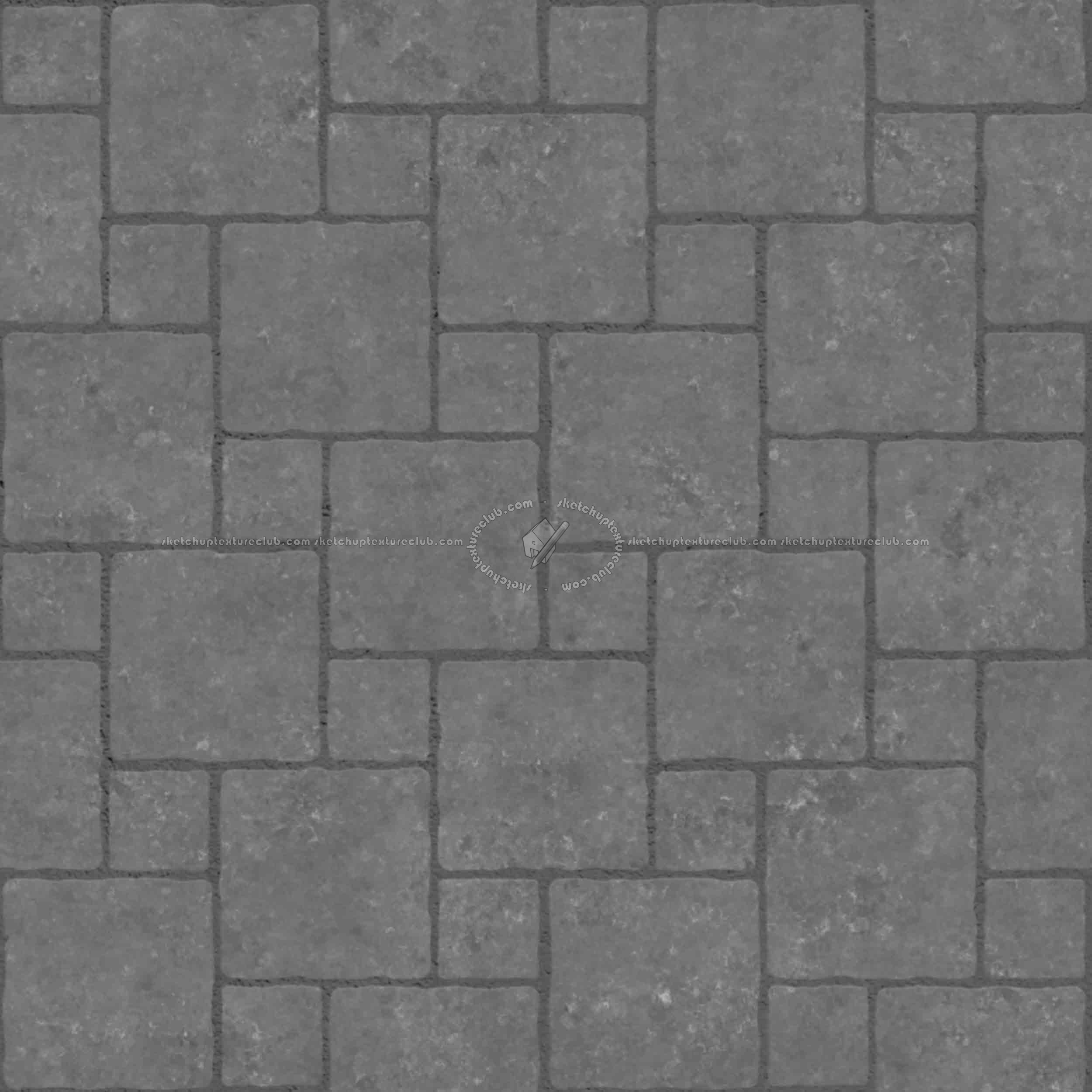 Textures   -   ARCHITECTURE   -   PAVING OUTDOOR   -   Pavers stone   -   Blocks mixed  - Pavers stone mixed size texture seamless 06117 - Displacement