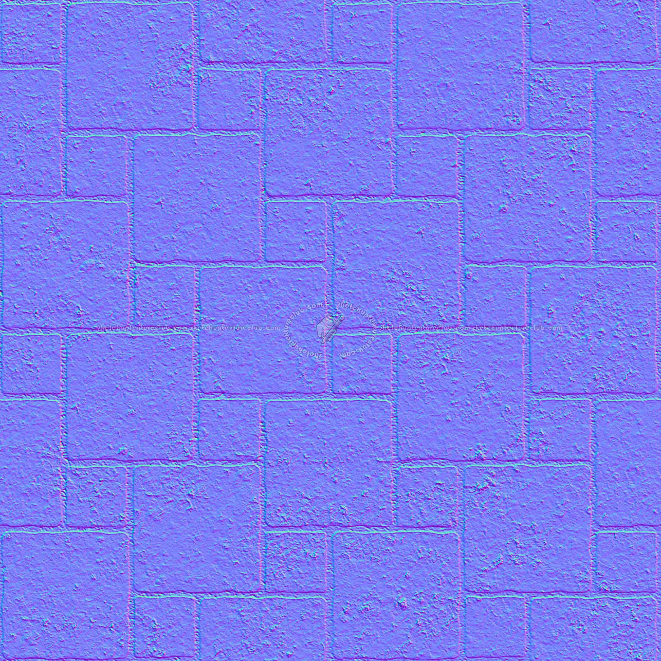 Textures   -   ARCHITECTURE   -   PAVING OUTDOOR   -   Pavers stone   -   Blocks mixed  - Pavers stone mixed size texture seamless 06117 - Normal