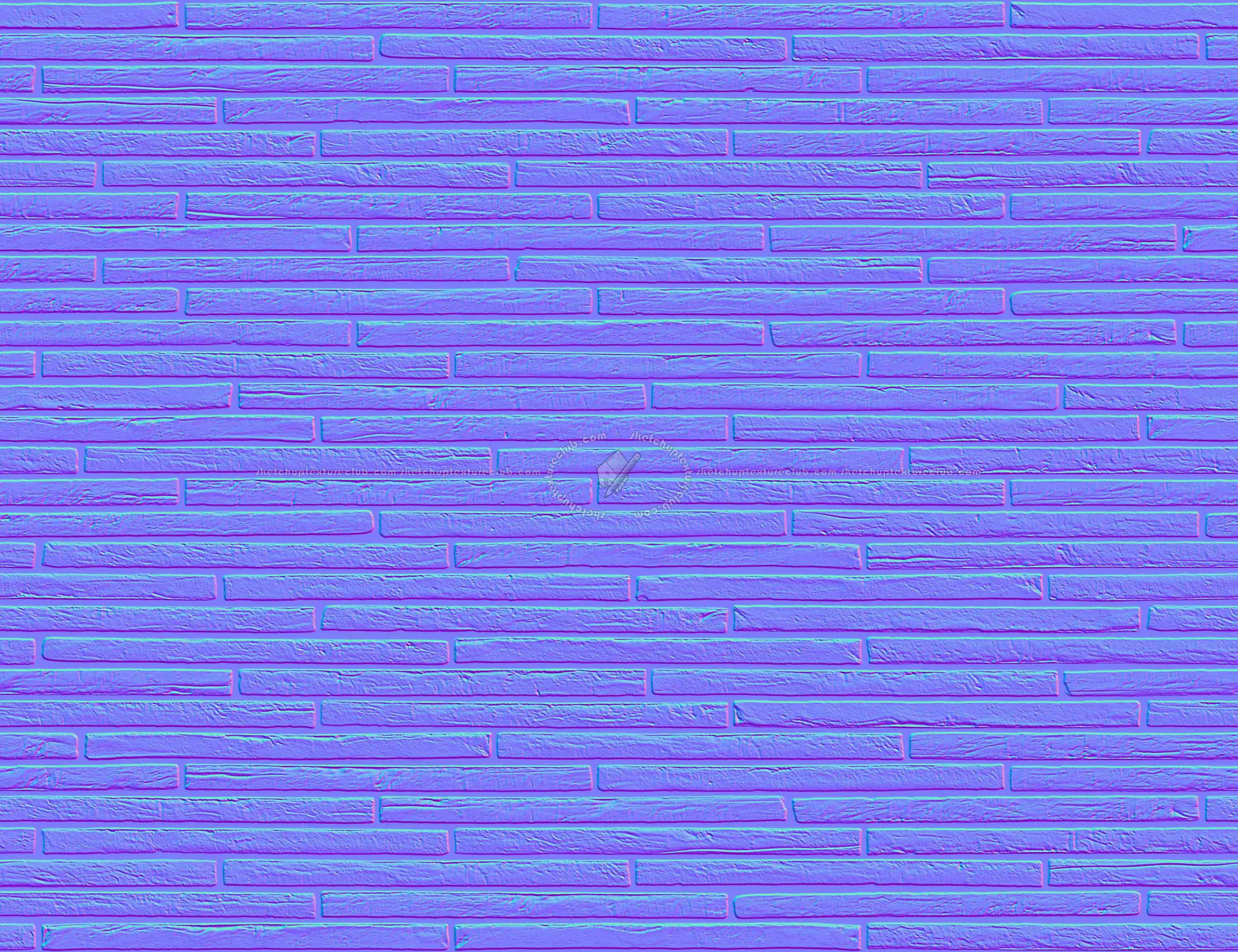 Textures   -   ARCHITECTURE   -   WALLS TILE OUTSIDE  - Clay bricks wall cladding PBR texture seamless 21732 - Normal