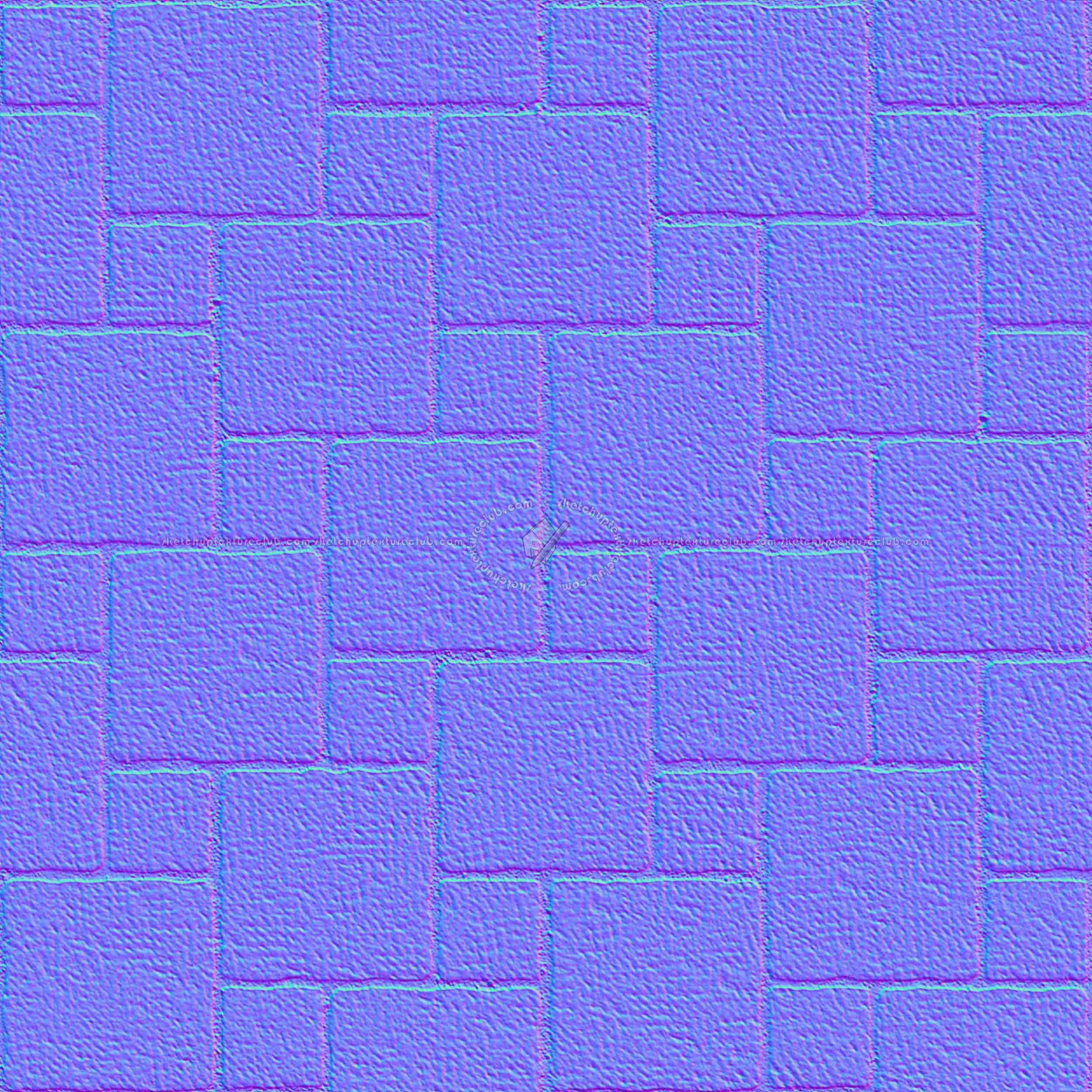 Textures   -   ARCHITECTURE   -   PAVING OUTDOOR   -   Pavers stone   -   Blocks mixed  - Pavers stone mixed size texture seamless 06118 - Normal