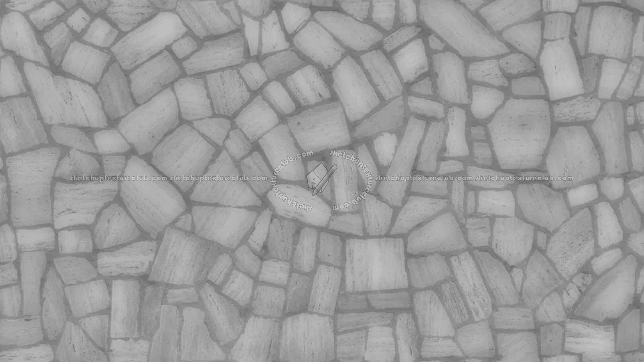 Textures   -   ARCHITECTURE   -   STONES WALLS   -   Claddings stone   -   Exterior  - Travertine flagstones wall cladding texture seamless 19364 - Displacement