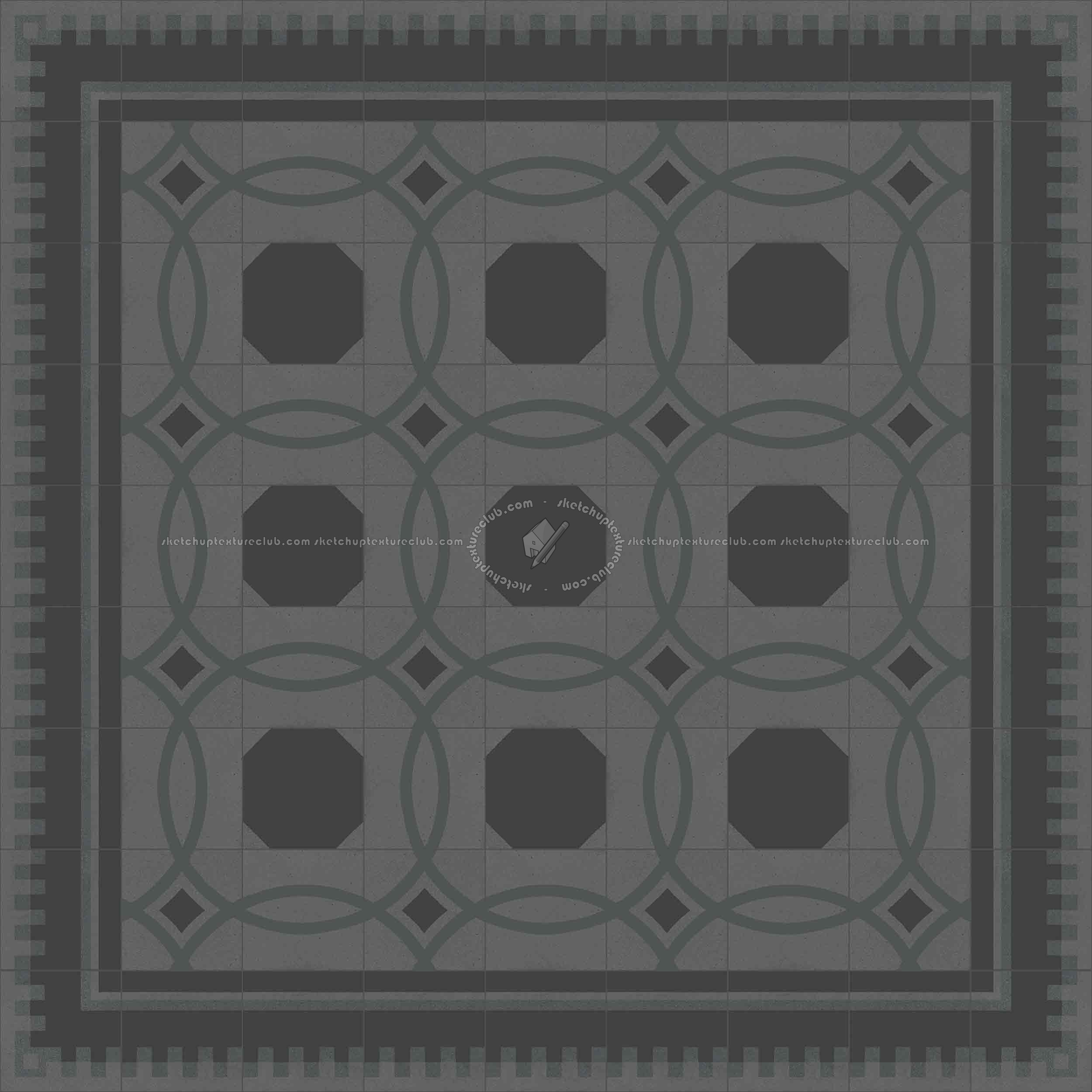 Textures   -   ARCHITECTURE   -   TILES INTERIOR   -   Cement - Encaustic   -   Cement  - Cement concrete tile texture seamless 13346 - Specular