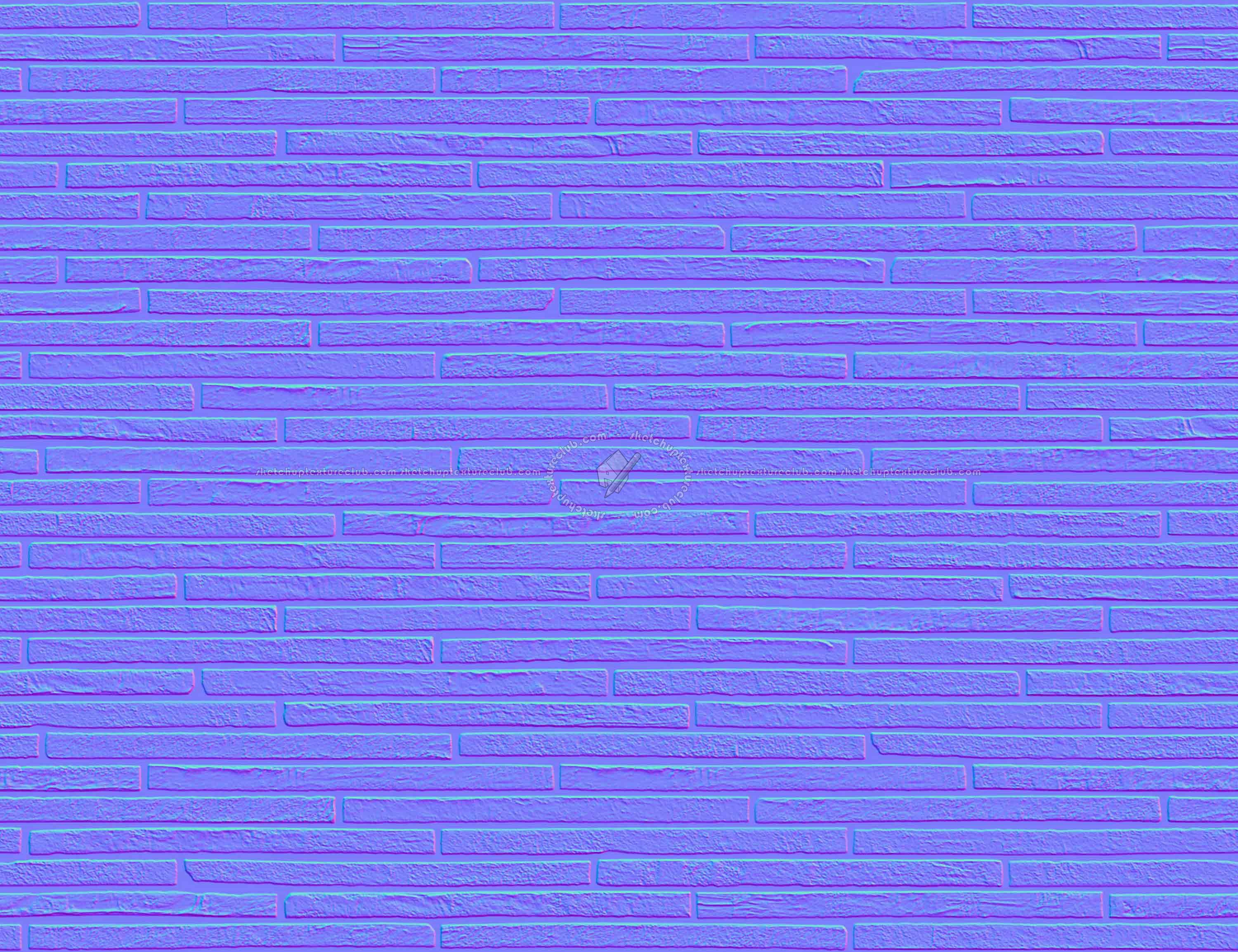 Textures   -   ARCHITECTURE   -   WALLS TILE OUTSIDE  - Clay bricks wall cladding PBR texture seamless 21733 - Normal