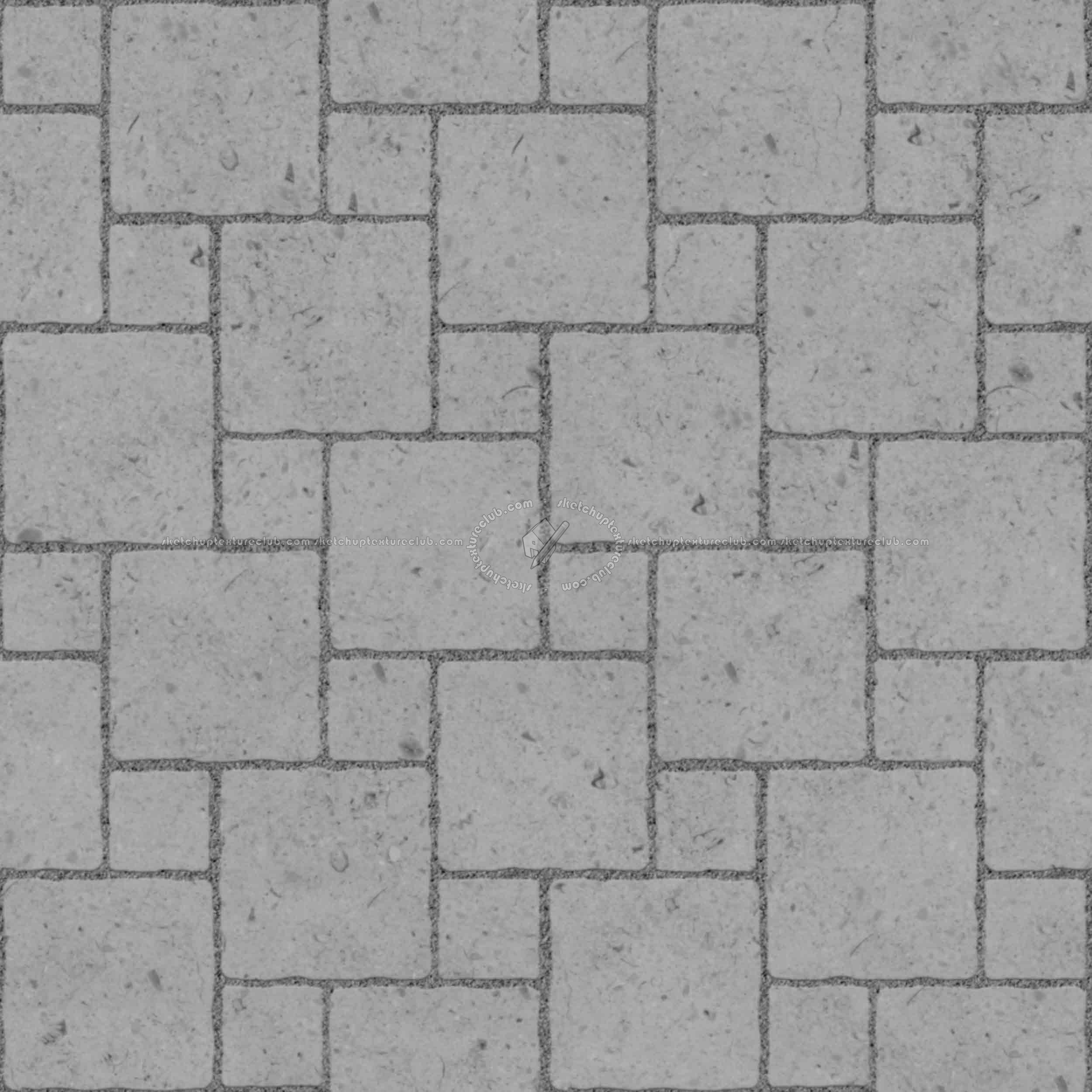 Textures   -   ARCHITECTURE   -   PAVING OUTDOOR   -   Pavers stone   -   Blocks mixed  - Pavers stone mixed size texture seamless 06119 - Displacement