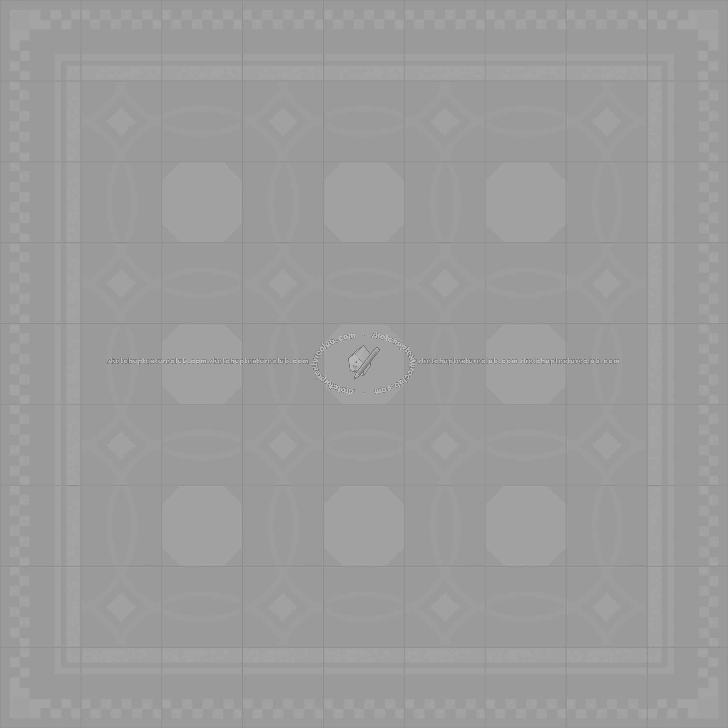 Textures   -   ARCHITECTURE   -   TILES INTERIOR   -   Cement - Encaustic   -   Cement  - Cement concrete tile texture seamless 13347 - Displacement