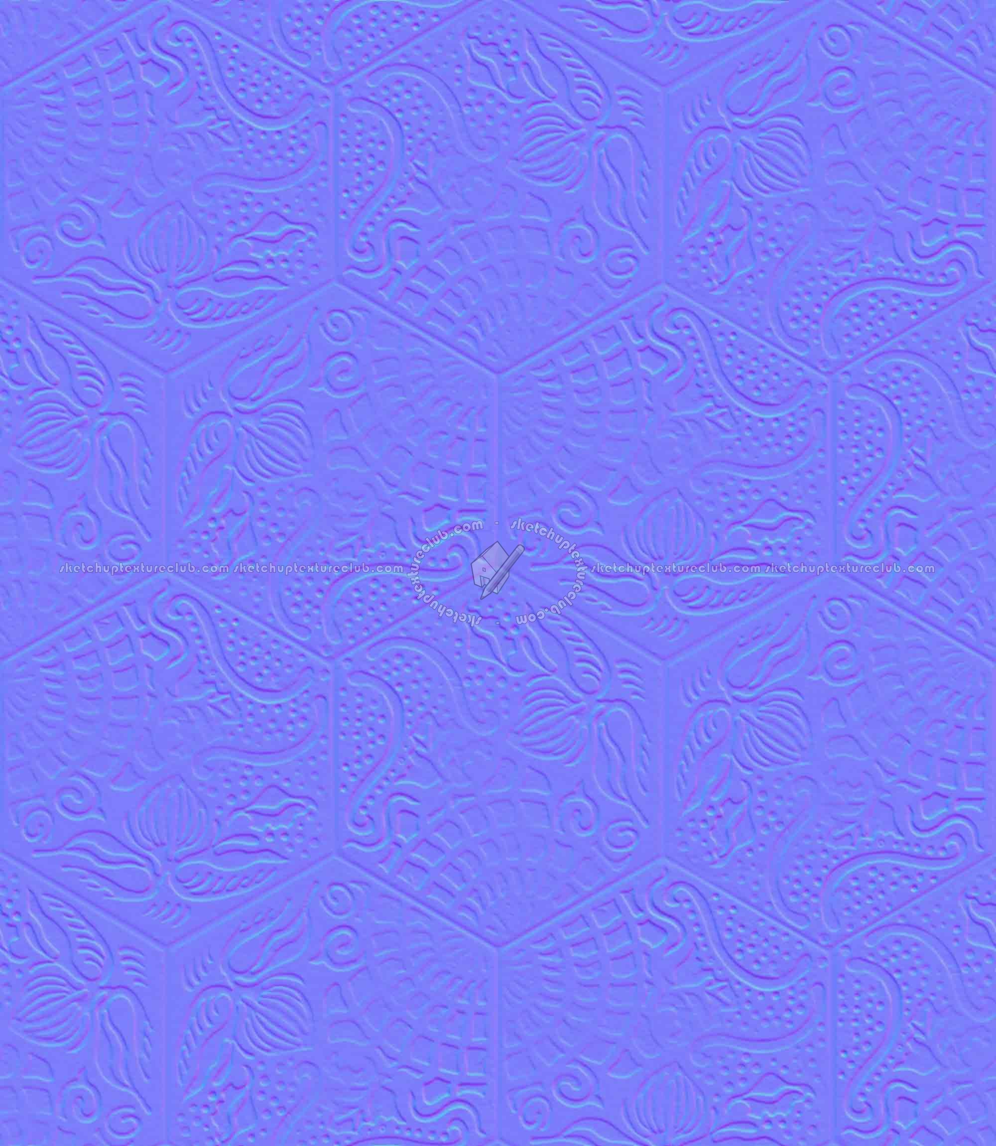 Textures   -   ARCHITECTURE   -   TILES INTERIOR   -   Hexagonal mixed  - Concrete hexagonal tile texture seamless 20290 - Normal