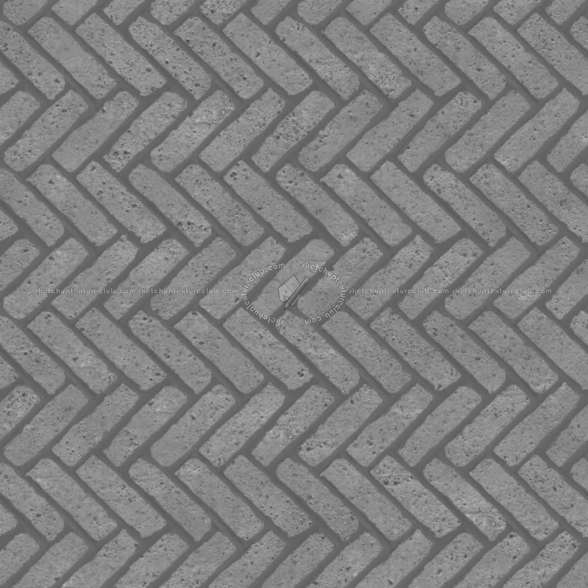 Textures   -   ARCHITECTURE   -   PAVING OUTDOOR   -   Concrete   -   Herringbone  - Concrete paving herringbone outdoor texture seamless 05822 - Displacement