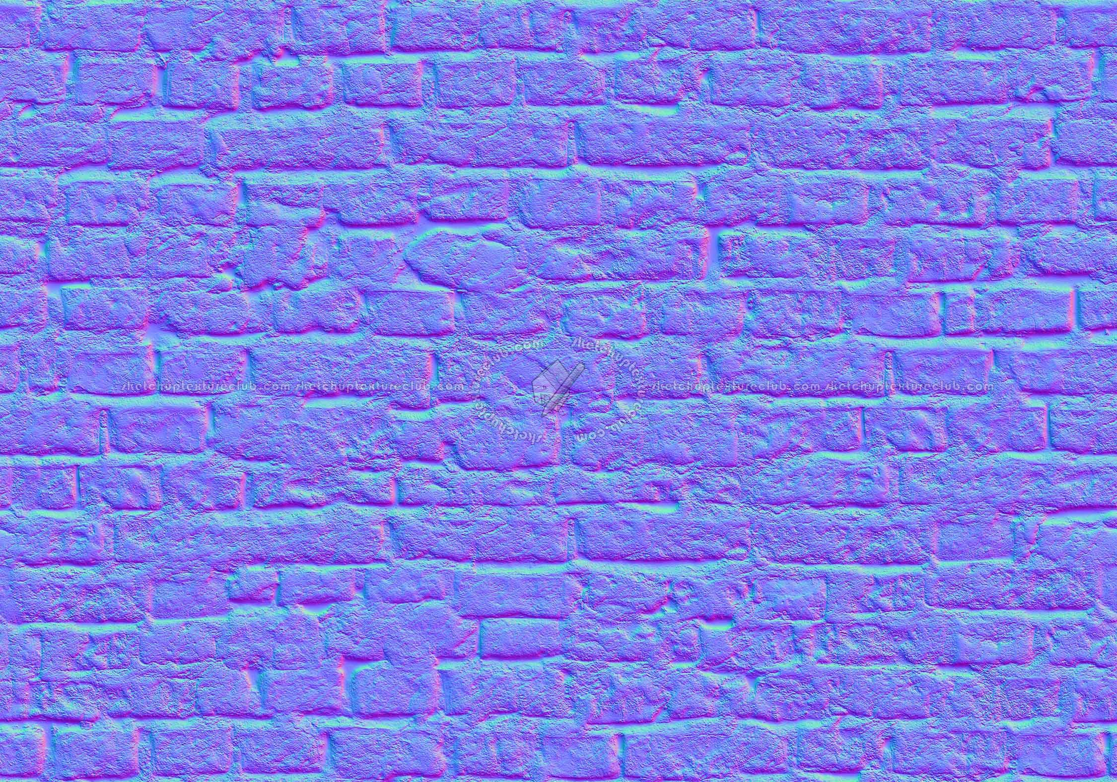 Textures   -   ARCHITECTURE   -   BRICKS   -   Damaged bricks  - Damaged bricks texture seamless 00134 - Normal