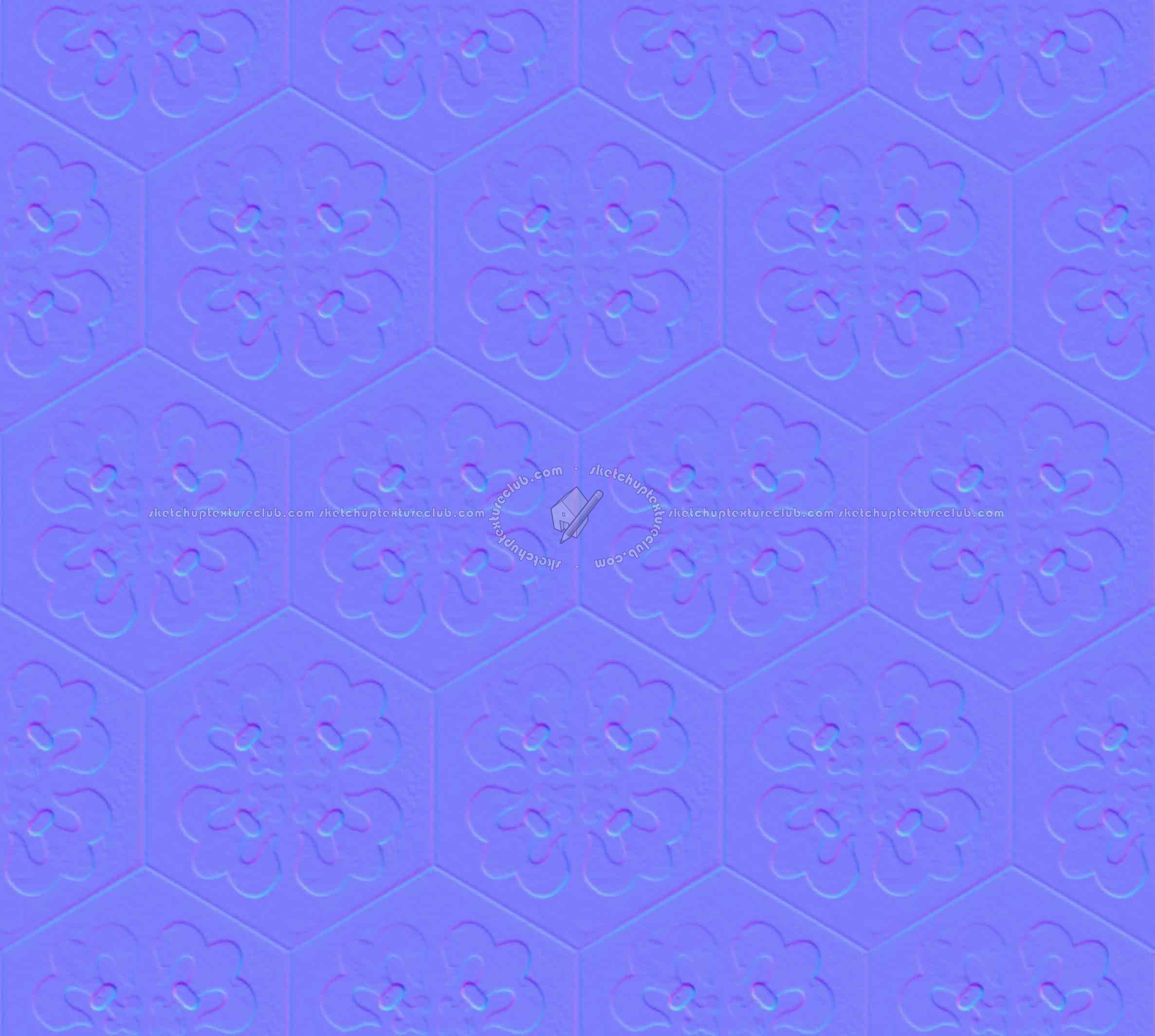 Textures   -   ARCHITECTURE   -   TILES INTERIOR   -   Hexagonal mixed  - Concrete hexagonal tile texture seamless 20291 - Normal