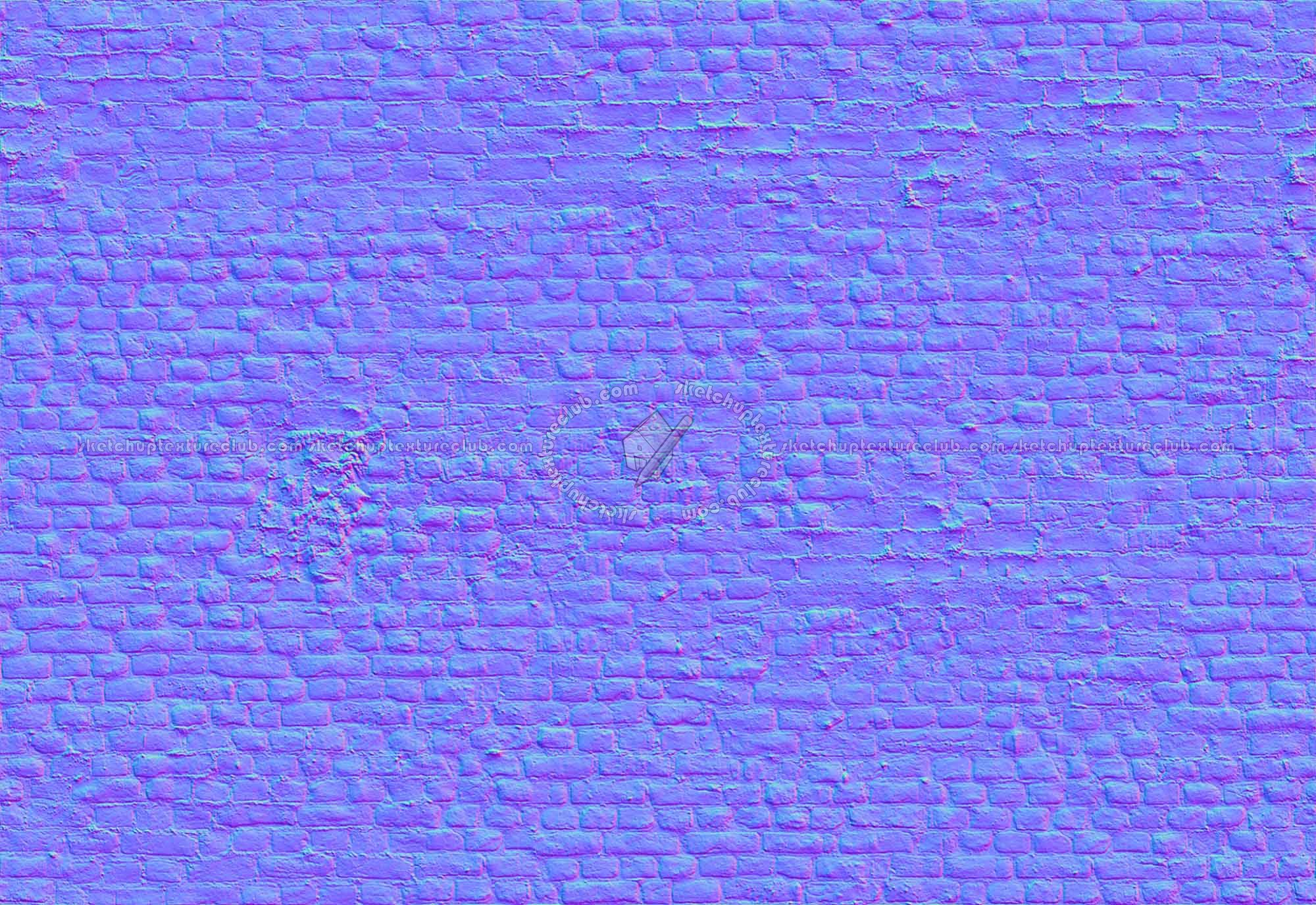 Textures   -   ARCHITECTURE   -   BRICKS   -   Damaged bricks  - Damaged bricks texture seamless 00135 - Normal
