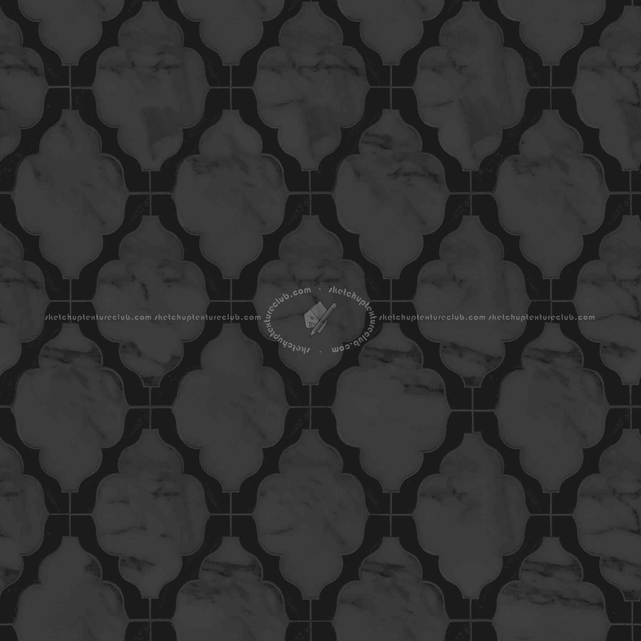 Textures   -   ARCHITECTURE   -   TILES INTERIOR   -   Marble tiles   -   Marble geometric patterns  - American white marble tile with raw wood texture seamless 21147 - Specular